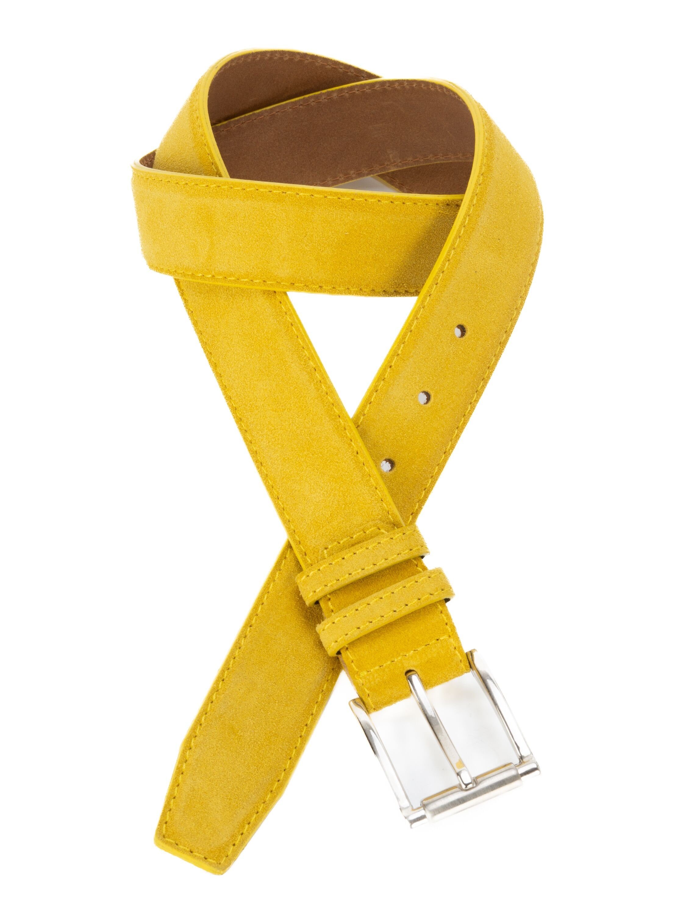 handgefertigter BA98-Cologne Rindledergürtel gelb Ledergürtel