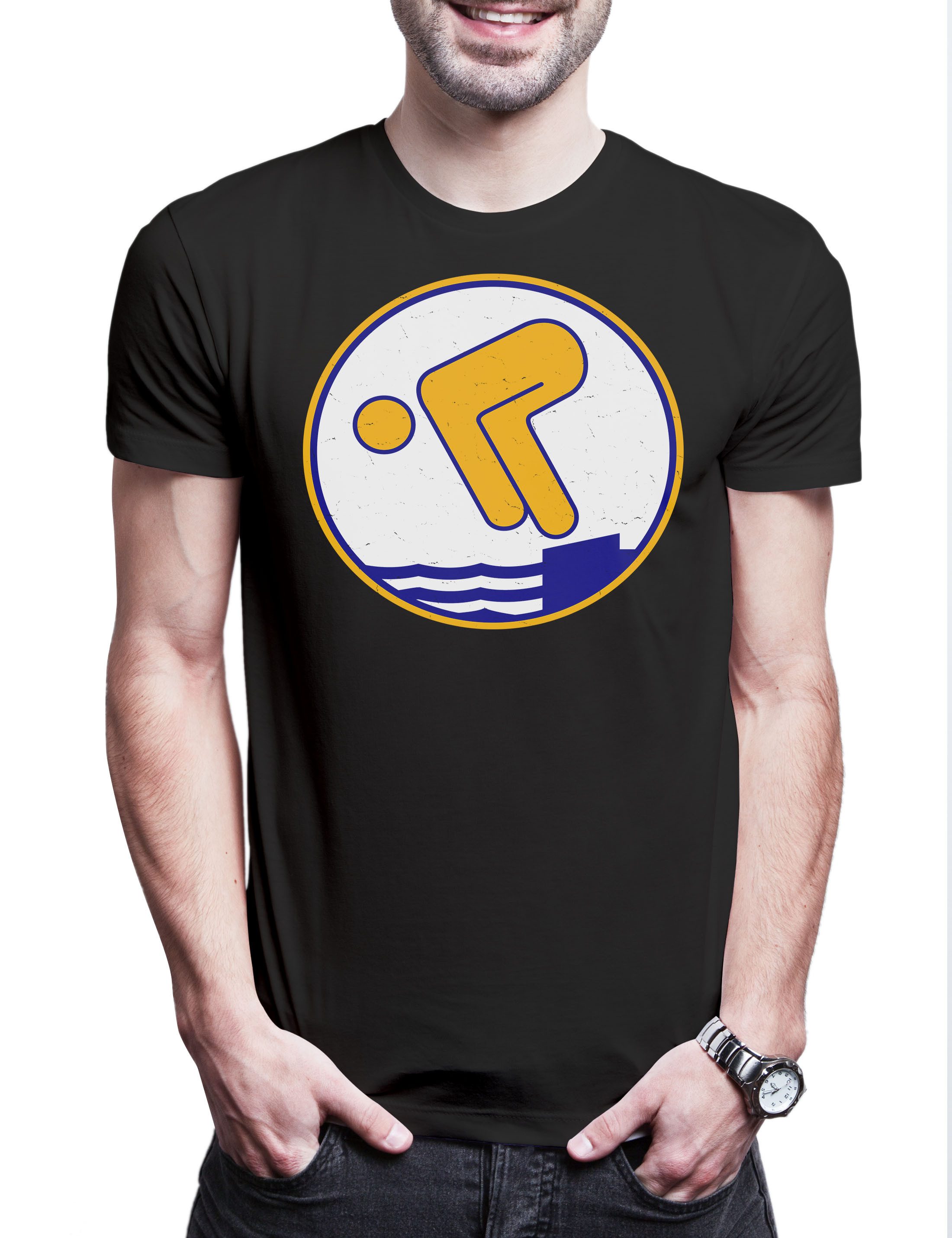 Urban Backwoods Print-Shirt Schwimmabzeichen Gold Herren T-Shirt Seepferdchen Rettungsschwimmer (1-tlg) Abzeichen Karneval Fasching Schwimmlehrer