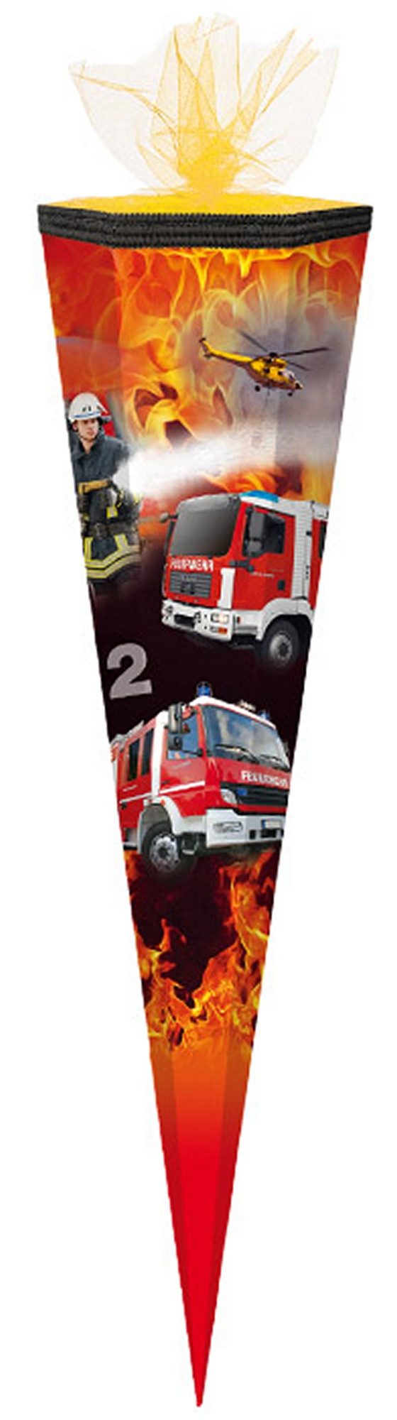 Verpackungsmittel GmbH Markneukirchen Schultüte Schultüte / Zuckertüte / 85cm / eckig / "Feuerwehr"