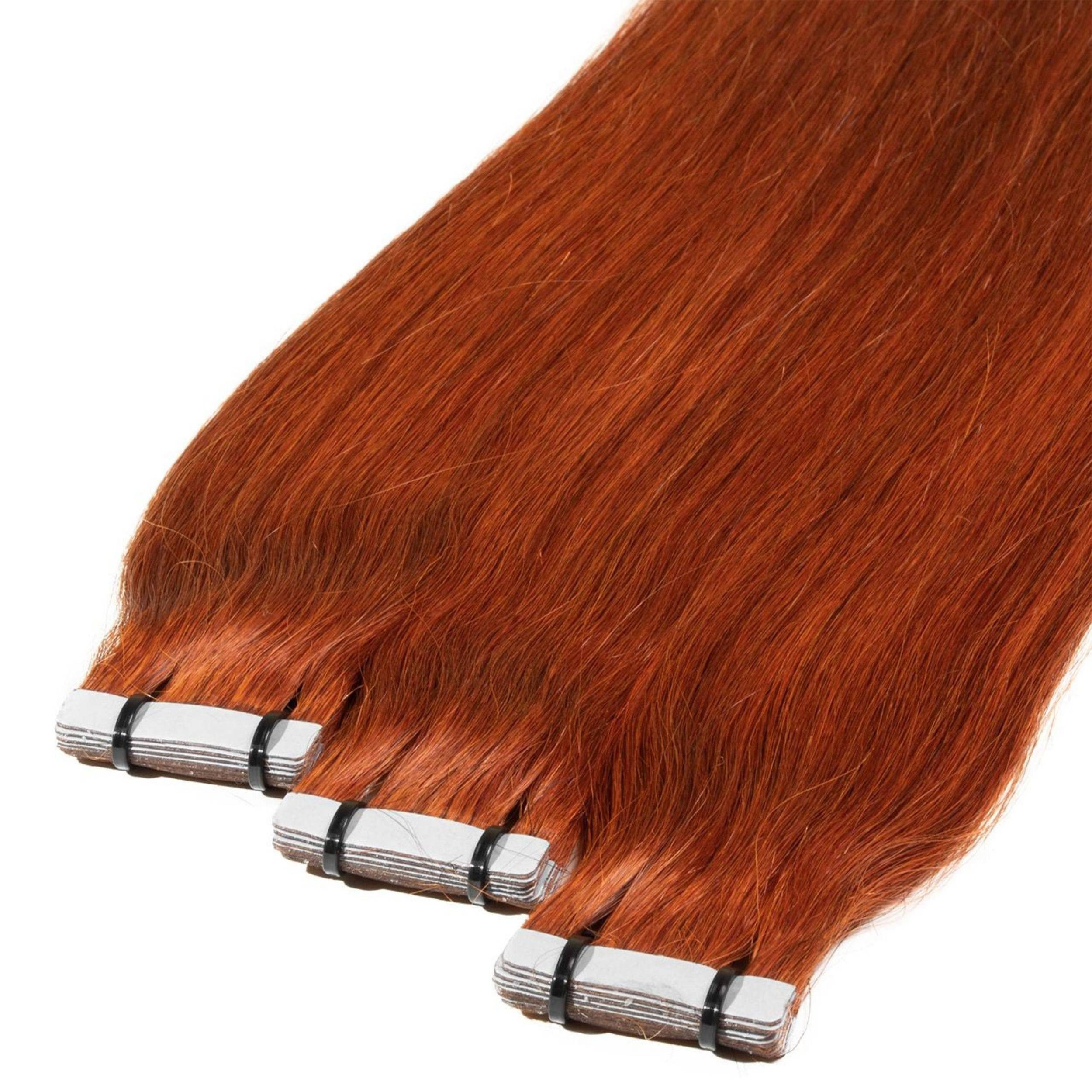 hair2heart Echthaar-Extension Premium Tape Extensions #8/43 Hellblond Rot-Gold 40cm