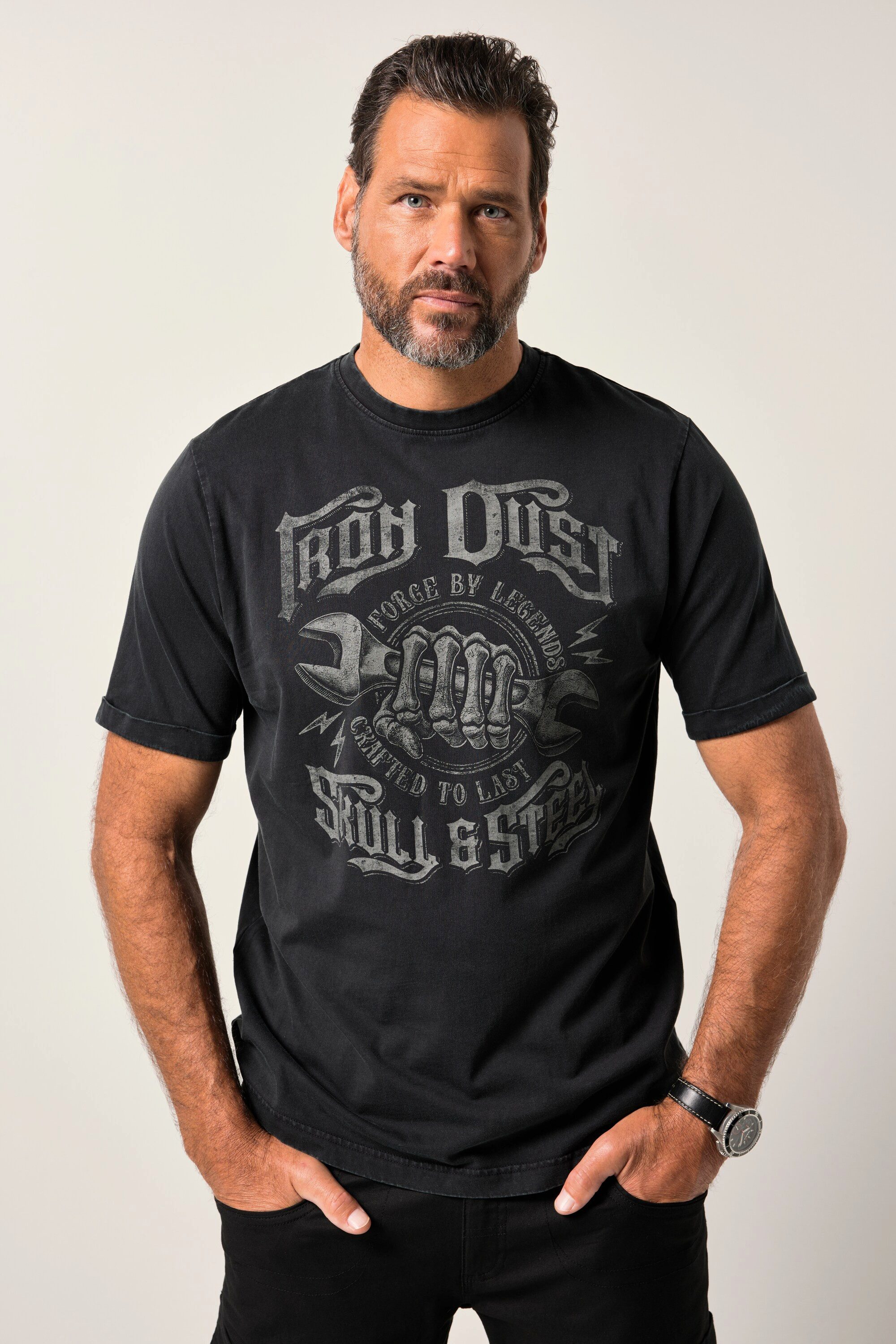 T-Shirt T-Shirt Workwear Halbarm Brustprint Vintage Look