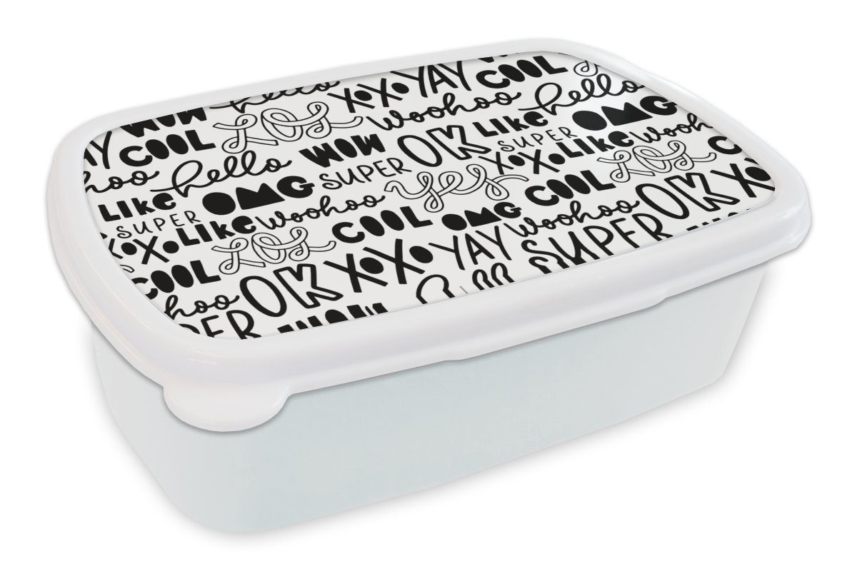 Muster Mädchen - Brotdose, weiß Zitate Erwachsene, Brotbox für Jungs (2-tlg), MuchoWow Lunchbox - für Briefe, Kunststoff, Teenager und und Kinder -
