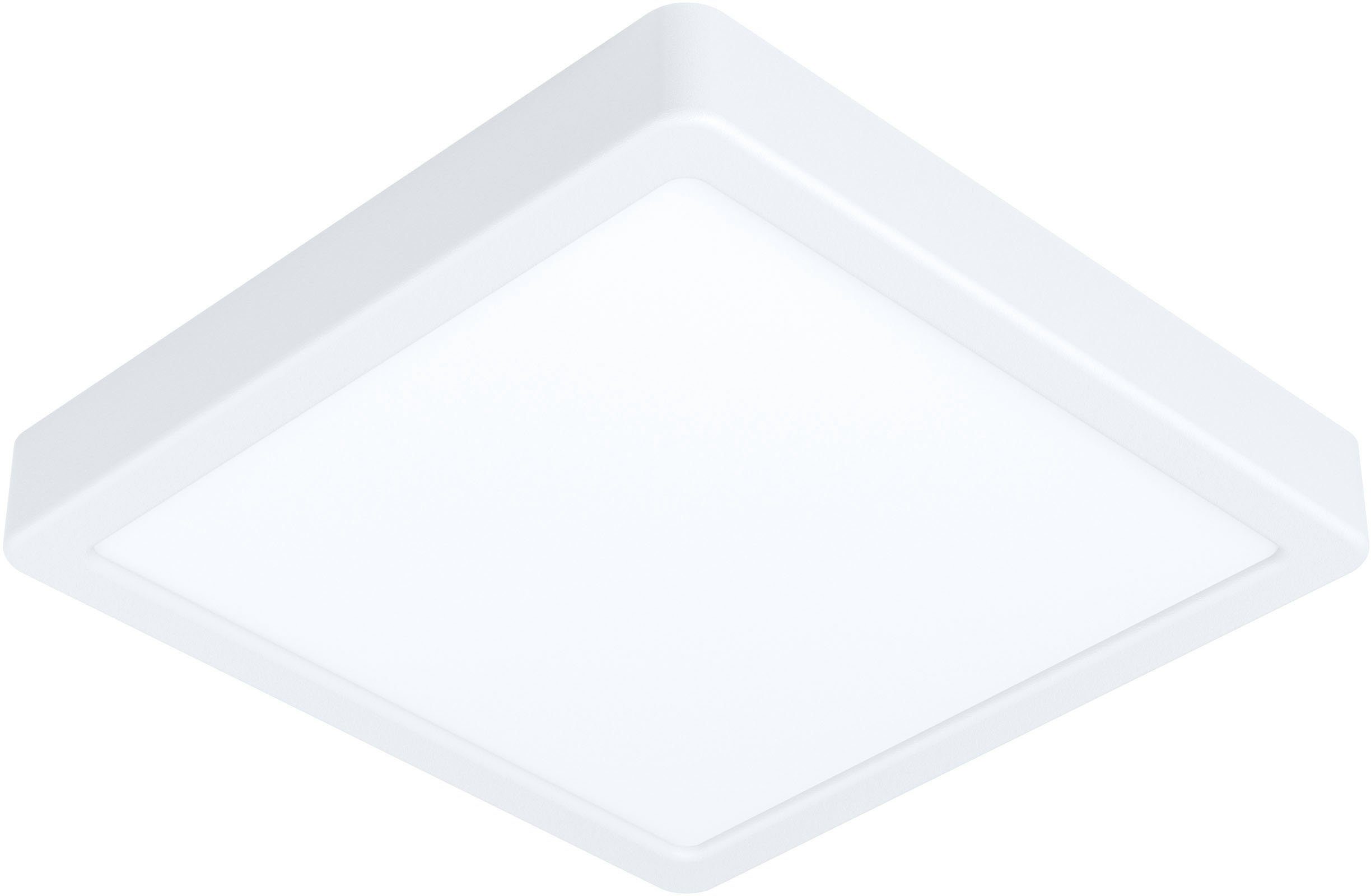 EGLO Deckenleuchte FUEVA-Z, LED fest integriert, warmweiß - kaltweiß, LED Bad-Deckenlampe, L x B 21 cm, dimmbar, Aufbauleuchte weiß, IP44