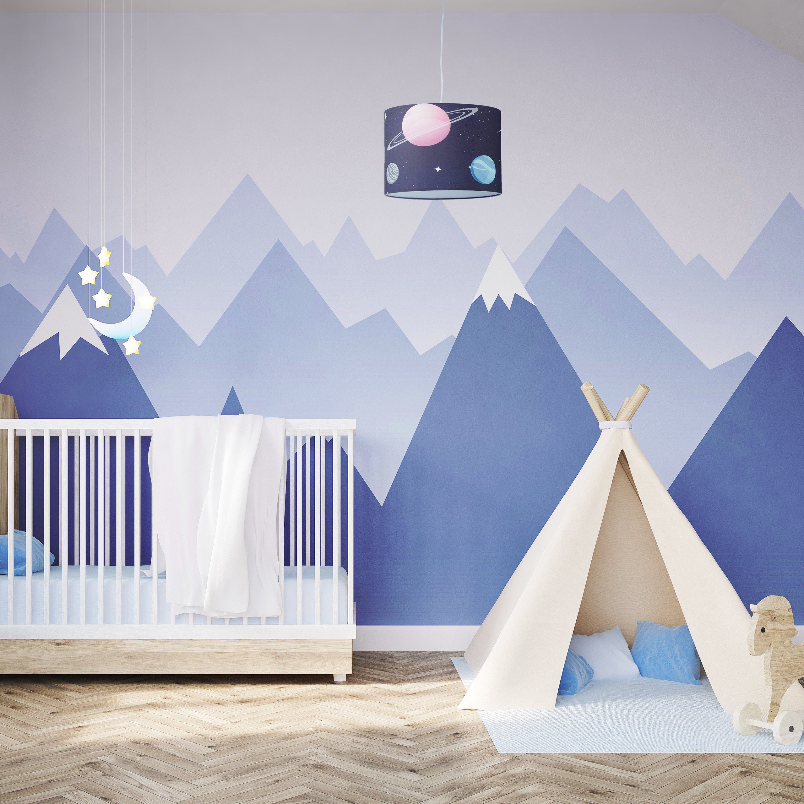 relaxdays Hängeleuchte Hängelampe für Kinderzimmer Planeten günstig online kaufen