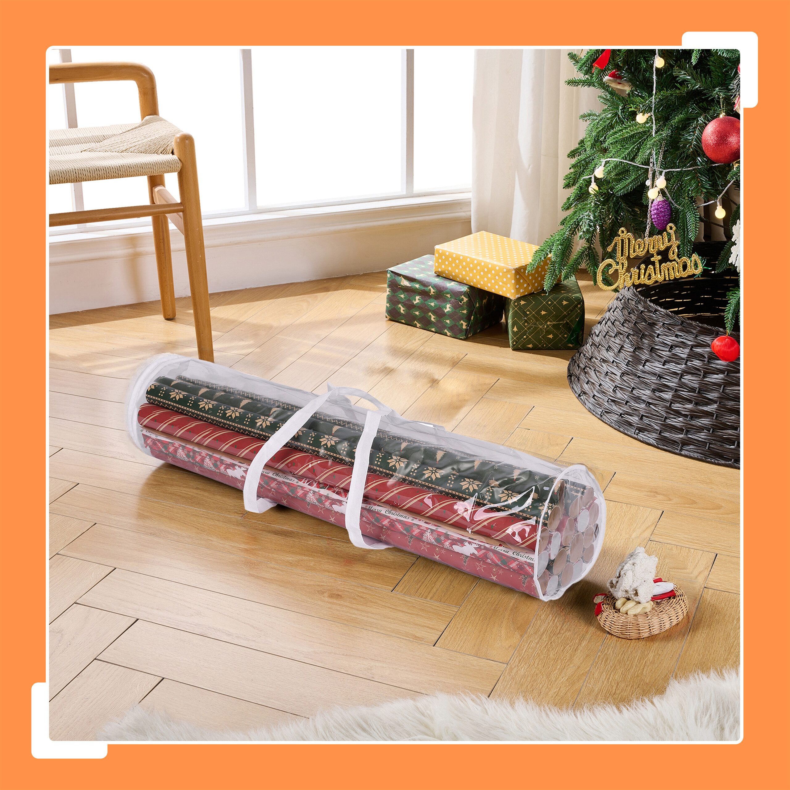 relaxdays Aufbewahrungsbox Geschenkpapier Aufbewahrung 2er Set