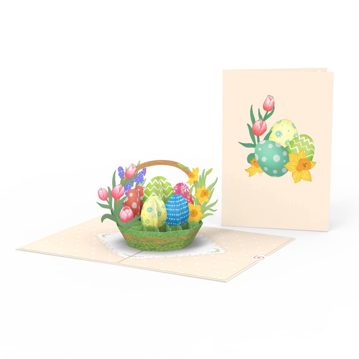 papercrush Osterkarte Frohe Ostern Pop-Up Karte mit Ostereiern, inkl. Umschlag, Handgemacht, Verschenkfertig, Pop-Up