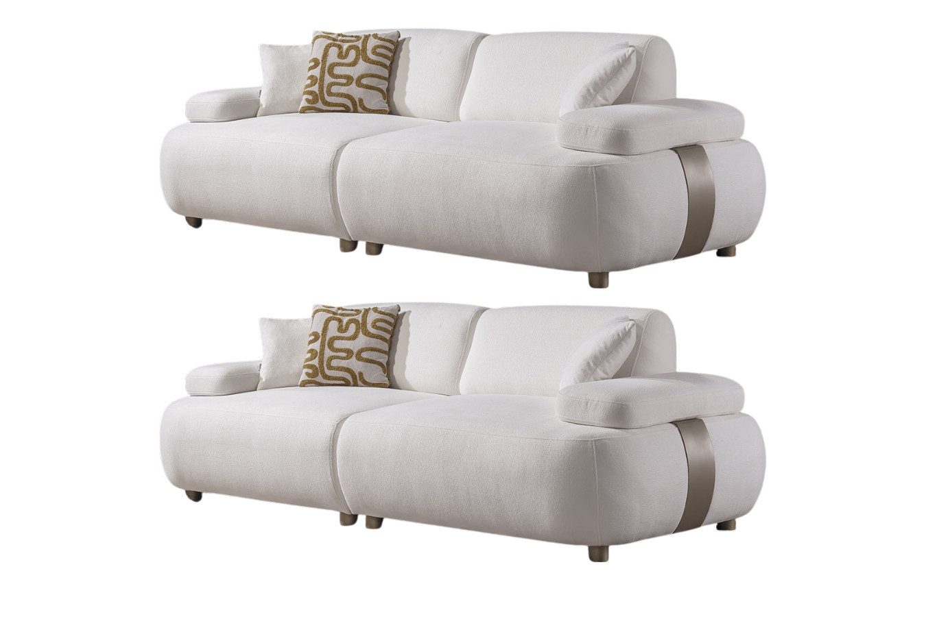 Villa Möbel Polstergarnitur Chelsea, (Sofa Set, Set besteht aus: 3 Sitzer+3 Sitzer), mit Relax-/Bettfunktion durch verstellbare Rückenlehne