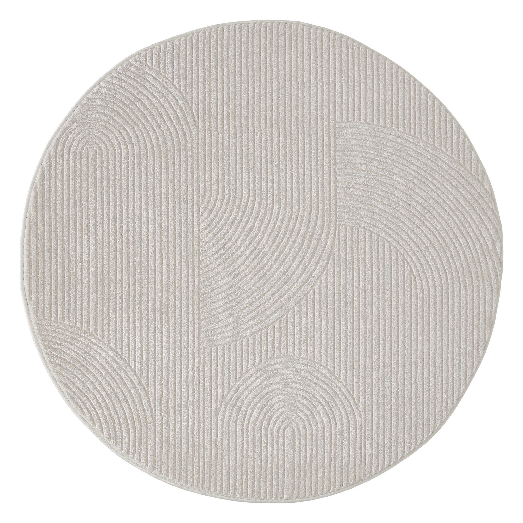 Sehrazat Teppich Moda 1100, auch als Läufer, rund, Höhe: 11 mm, Kurzflor, grafisches Hoch Tief Muster, Wohnzimmer