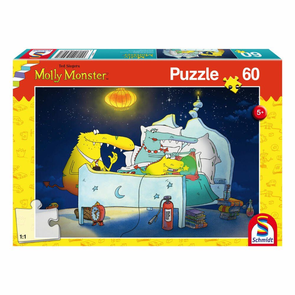 Schmidt Spiele Puzzle Molly Monster bekommt ein Geschwisterchen 60 Teile, 60 Puzzleteile