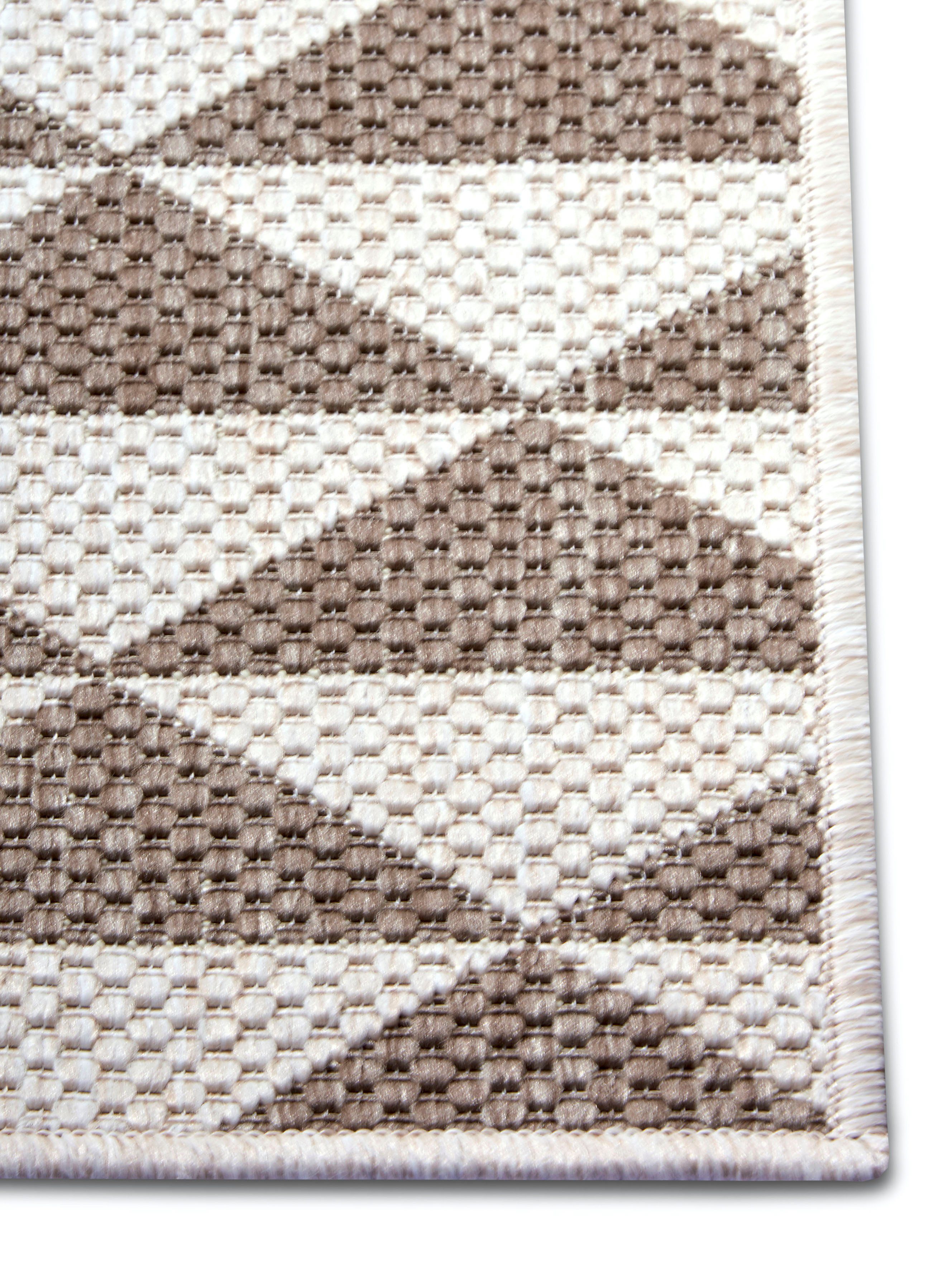 Kurzflor, linen NORTHRUGS, Tahiti, Höhe: Läufer Wohnzimmer, rechteckig, Teppich, 5 Vintage, In- white Garten mm, Outdoor, &