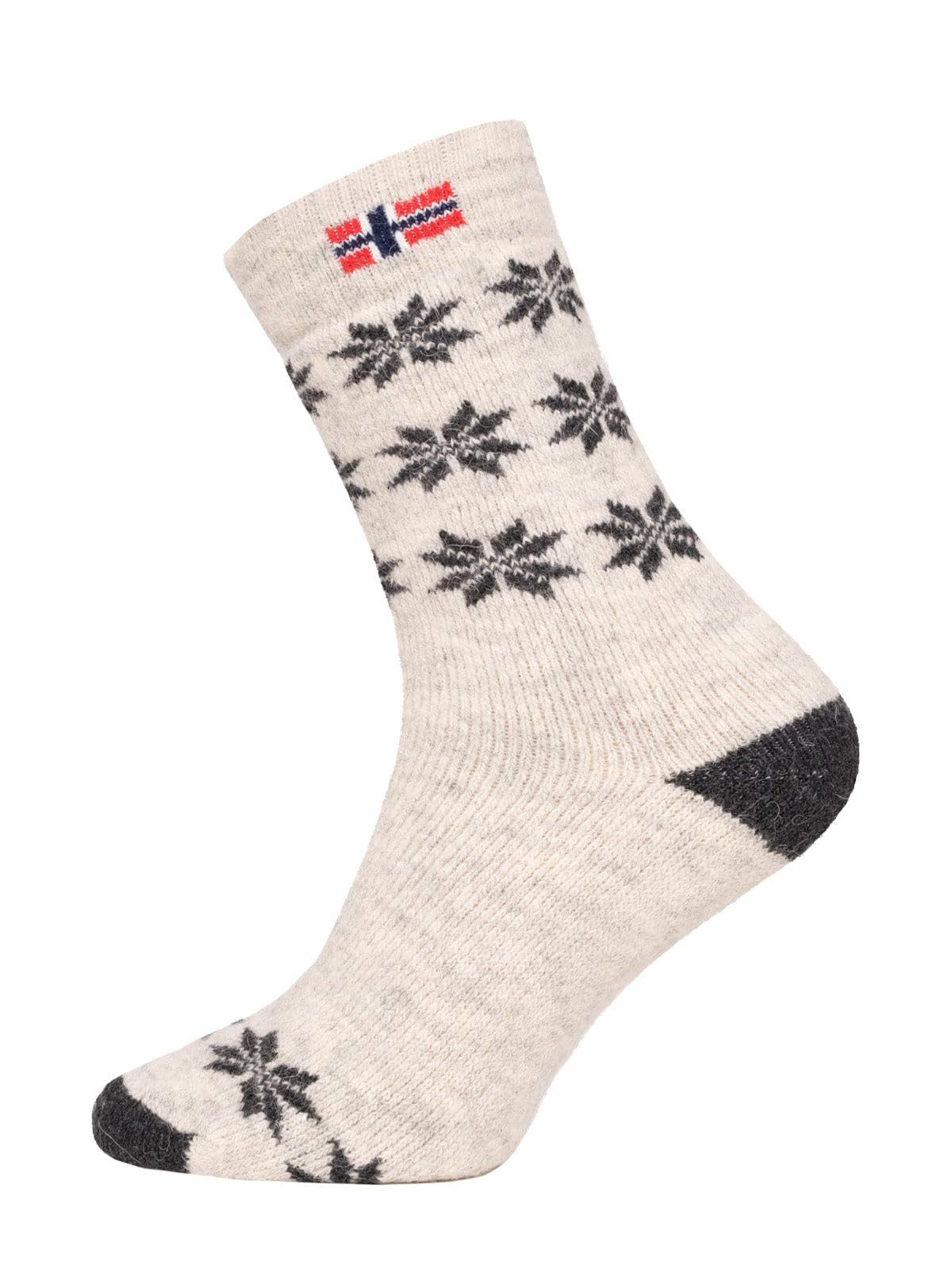 Socken 80% Wollsocken Norwegen Flagge & Stern Design