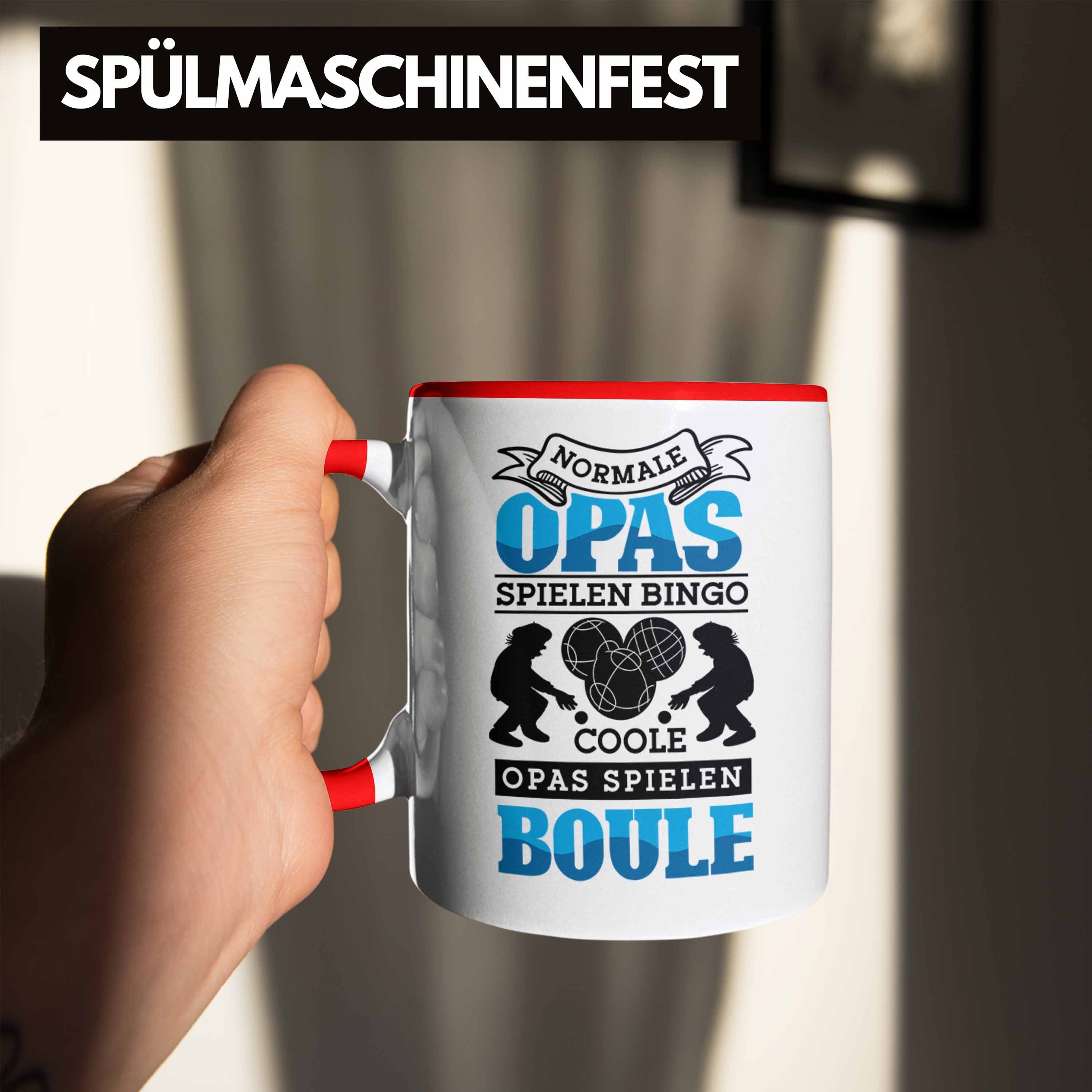 Boule Geschenkidee Opa Boule Spiel Spruch Tasse Boule-Spieler Tasse Geschenk Rot Trendation