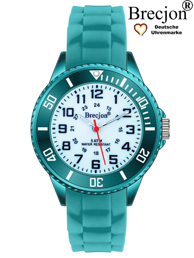 Brecjon Quarzuhr Kinder Armbanduhr glow in the dark 5ATM Silikon, kostenloser Versand