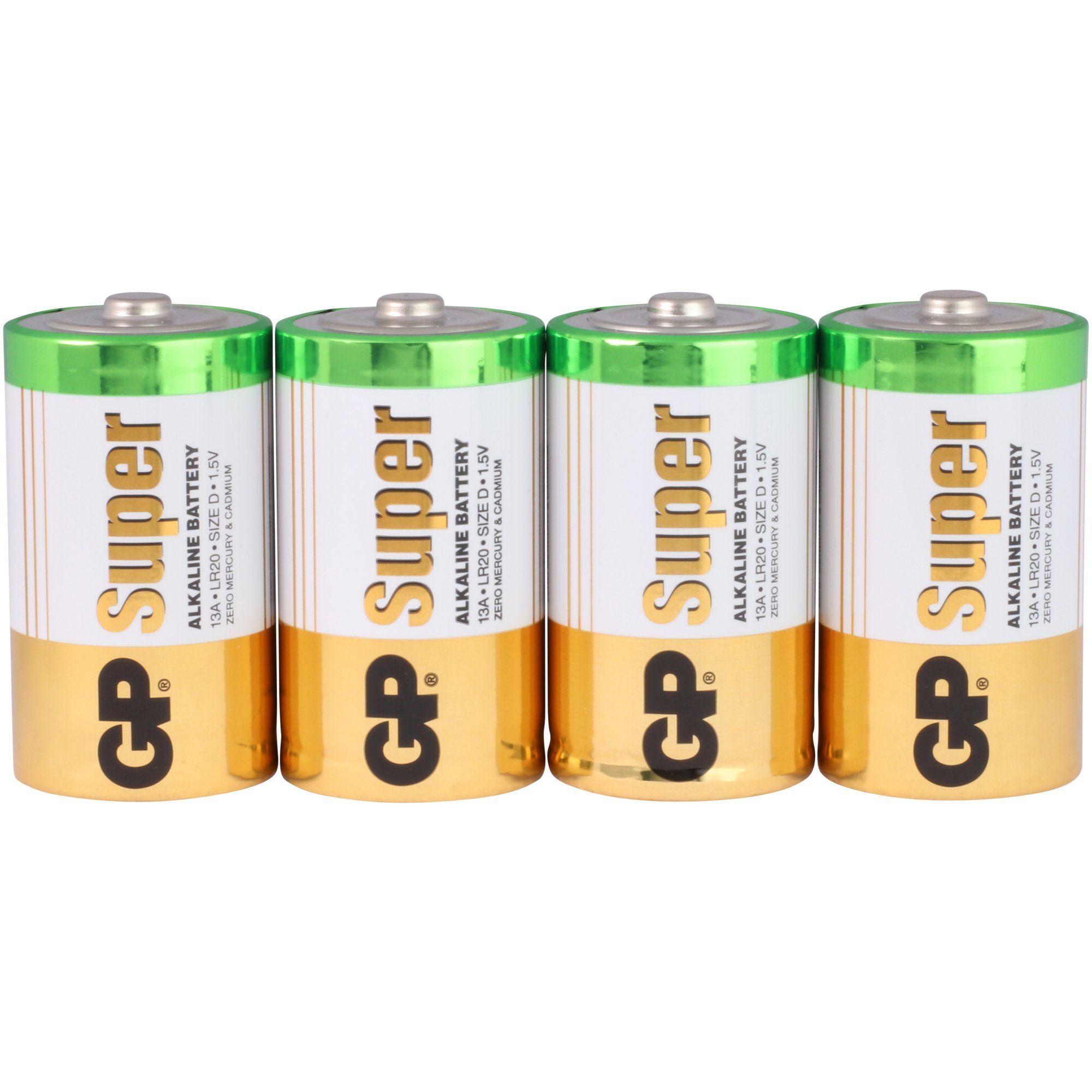 GP Batteries D Mono V) Stück Super Batterie 1,5V (1,5 GP Alkaline Batterie, 4