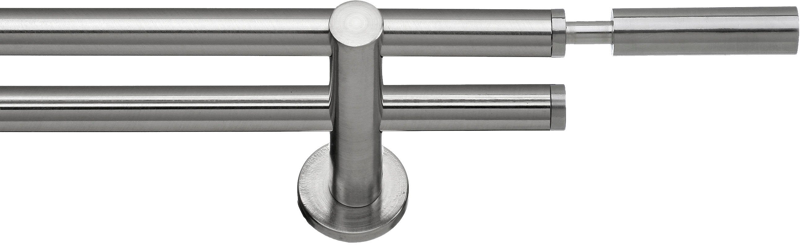 indeko Gardinenstange Inka, Ø 16 mm, 2-läufig, Fixmaß, verschraubt, Aluminium, Komplett-Set inkl. Montagematerial