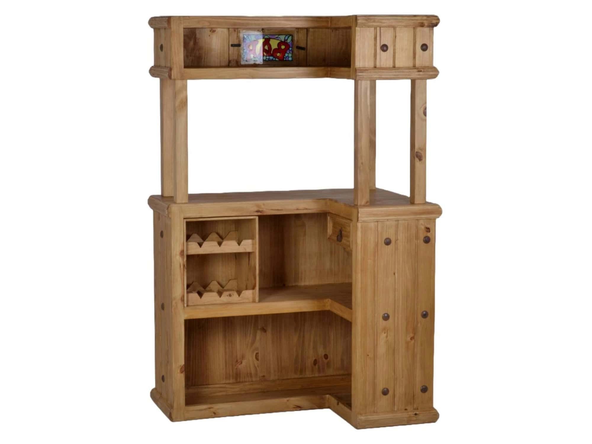 MiaMöbel Barschrank Mexico aus massivem Pinienholz Honig