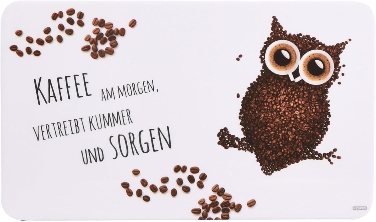 KESPER® Frühstücksbrett Dekor-Frühstücksbrettchen, Kaffee Eule, (1-St)