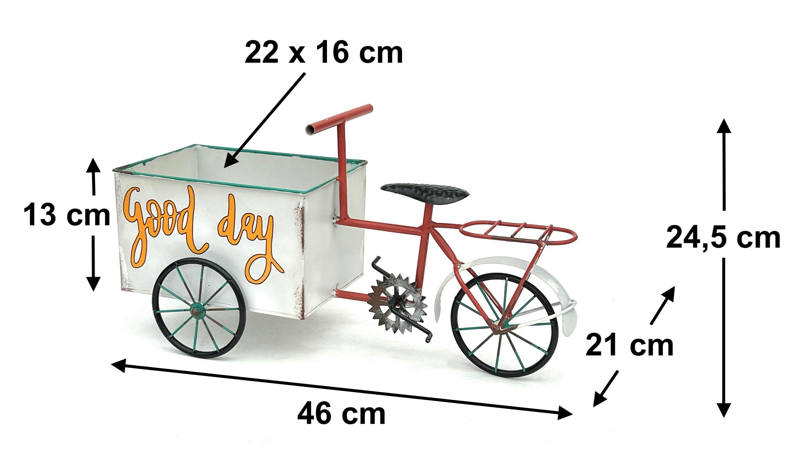 DanDiBo Pflanzentreppe Blumenfahrrad für Garten Metall Stehend Fahrrad Weiß Rot