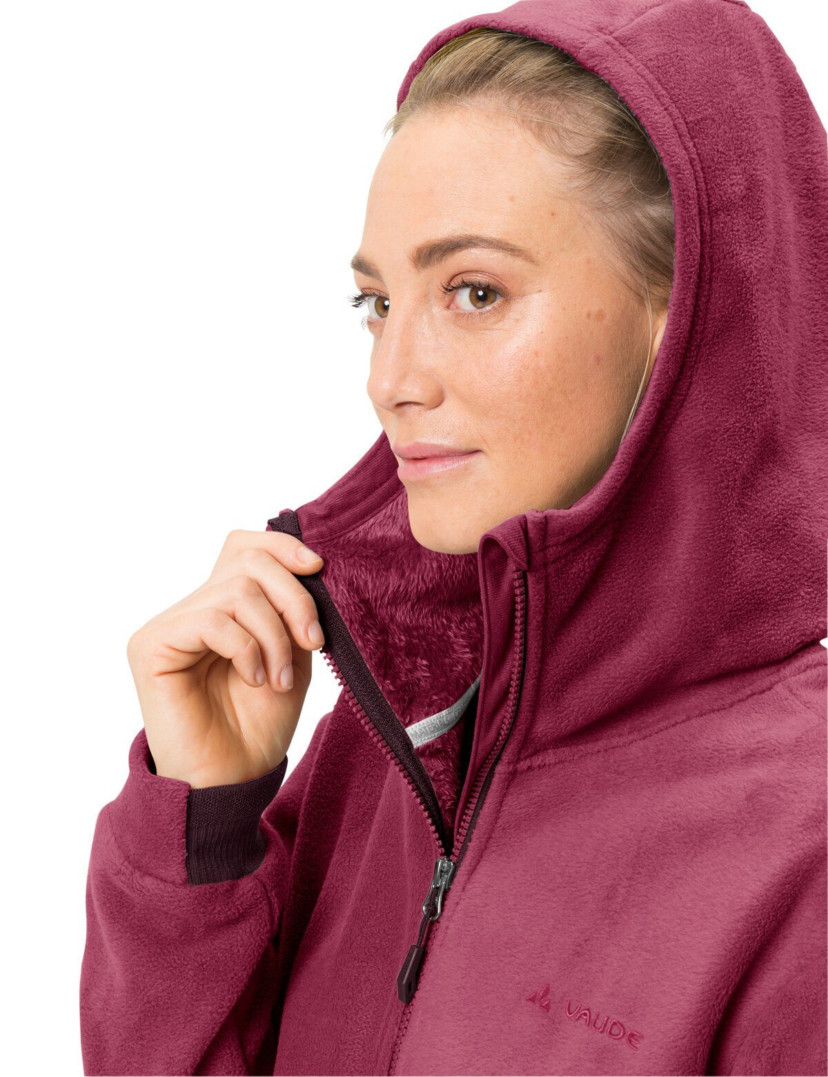 VAUDE Outdoorjacke Women's Neyland Fleece kompensiert fruit Klimaneutral (1-St) passion Hoody