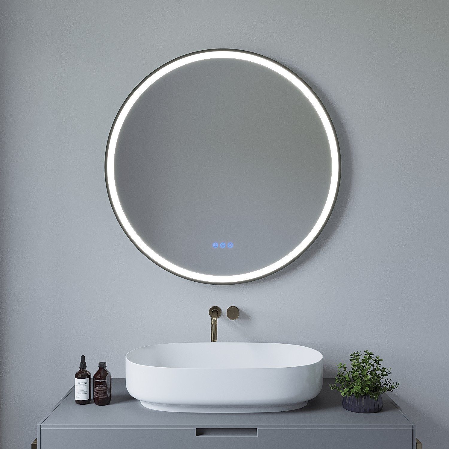 AQUABATOS Wandspiegel Badspiegel Badezimmerspiegel Led Spiegel Bad rund mit günstig online kaufen