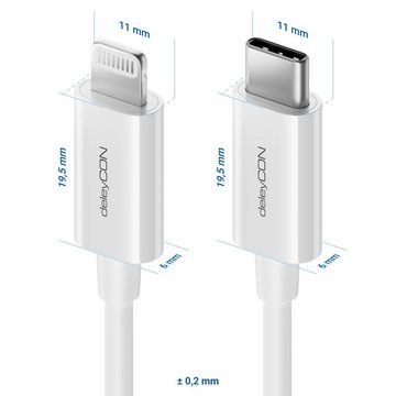deleyCON deleyCON 0,5m USB-C auf Lightning Schnellladekabel MFi Zertifiziert USB-Kabel