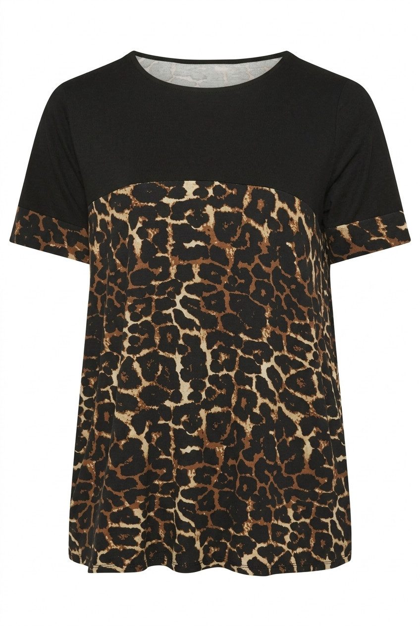 T-Shirt Große Größen Leopardenmuster T-Shirt