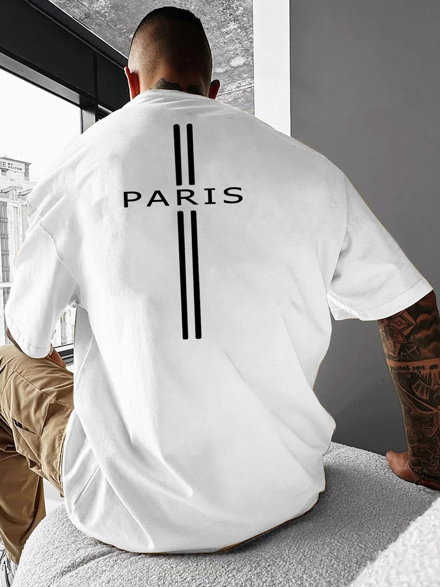 RMK T-Shirt Herren Shirt Rundhals Basic "PARIS France" aus Baumwolle