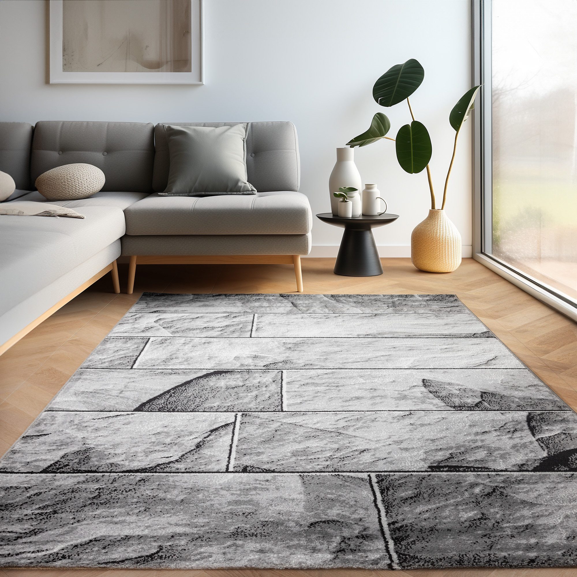 Carpettex Designteppich Steindesign, Läufer, Höhe: 12 mm, Modern Kurzflor T günstig online kaufen