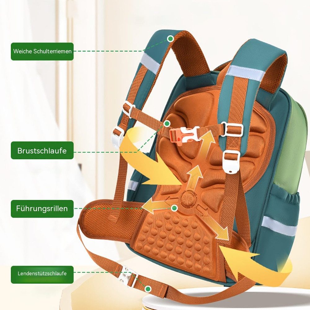 Blusmart Schulrucksack Ergonomischer Schulranzen für Grundschüler (Bequeme Rückenstütze, reflektierende Streifen, Wasserdichtes Design, Mehrere Fächer), Für alle Altersgruppen geeignet