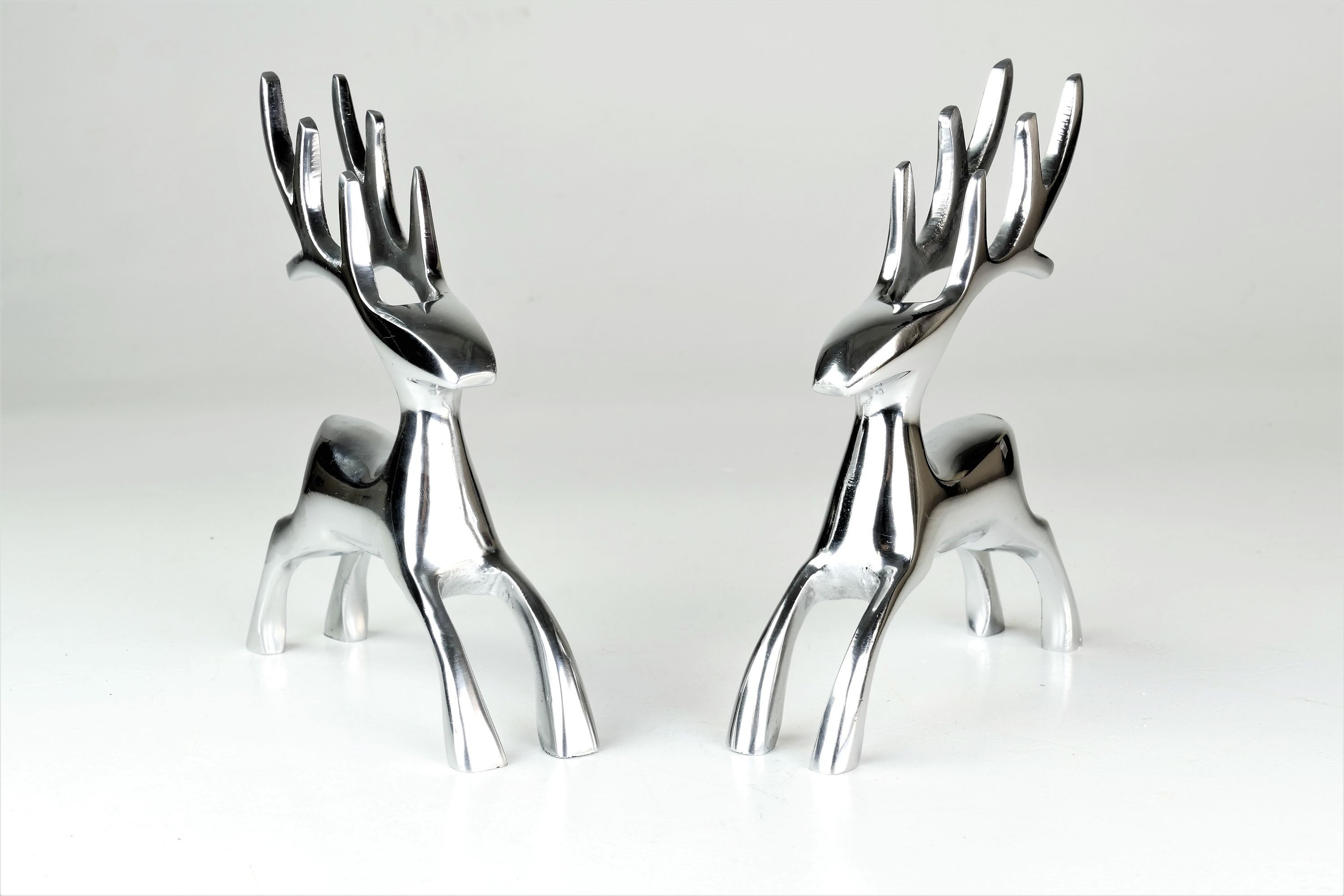 ARTRA Dekoobjekt Deko Hirsche "Dasher" aus Aluminium 2er Set Rentier silber günstig online kaufen