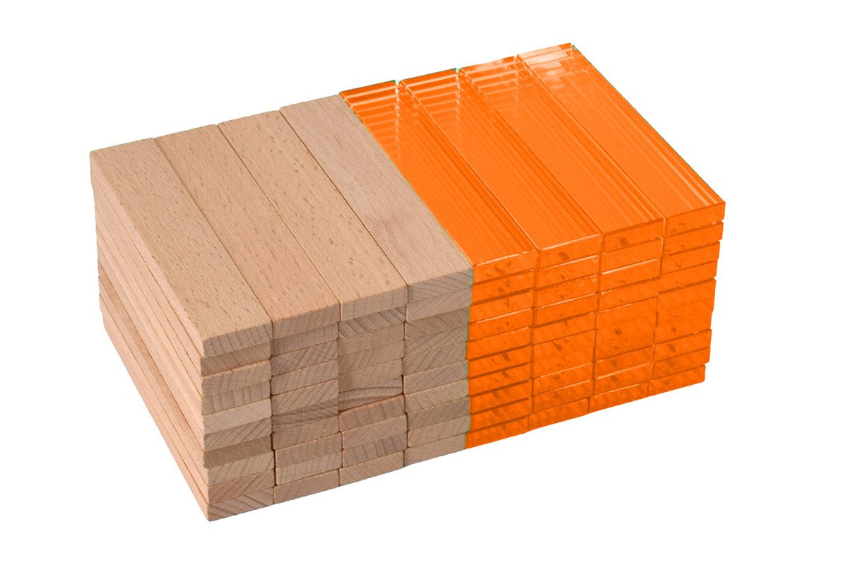 CHiLA Lernspielzeug Lux Holz- & Acrylsticks (80-St), Bausteine