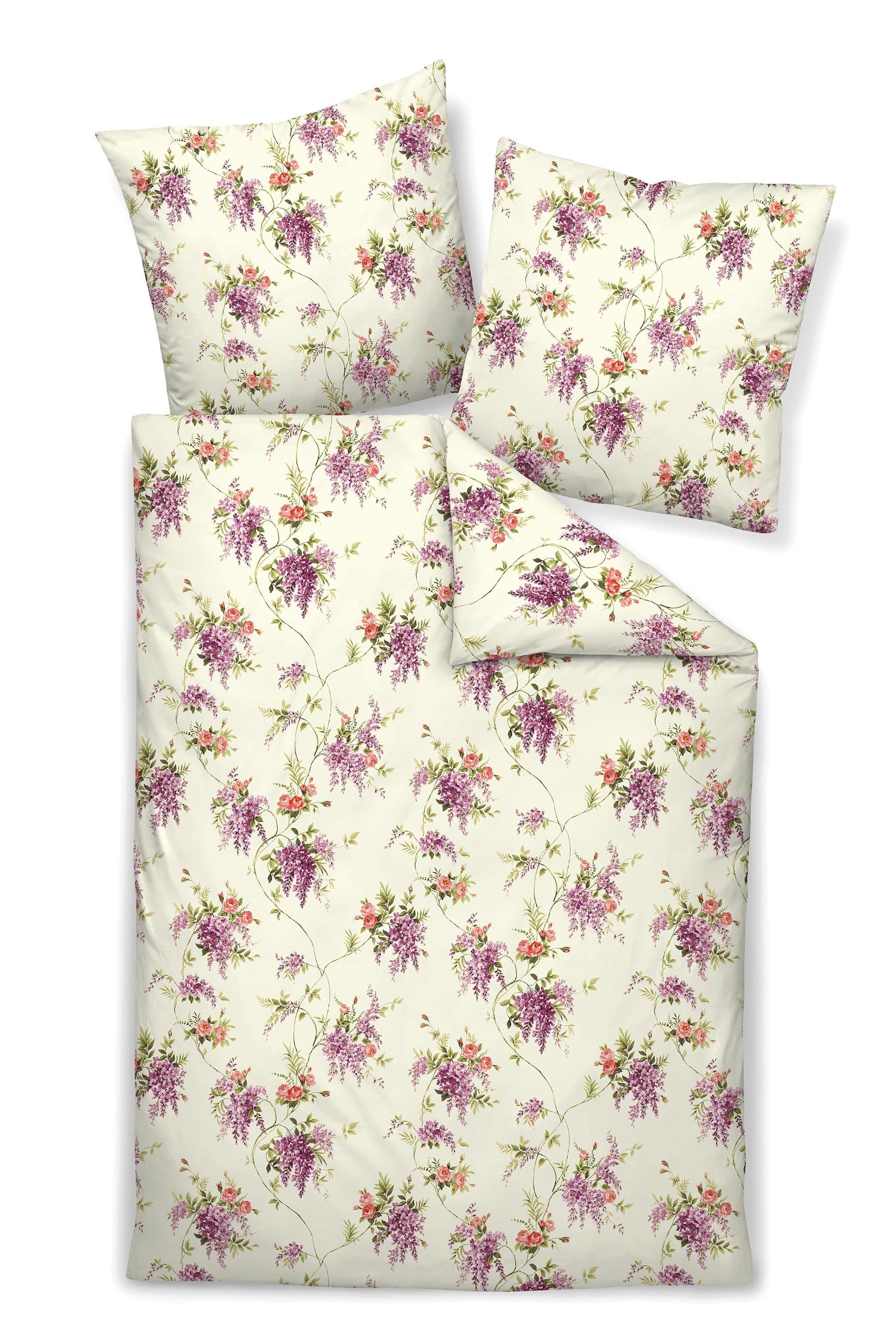 Bettwäsche »Janine Carmen Mako Jersey Bettwäsche 155x200 Rosen«, Janine ...