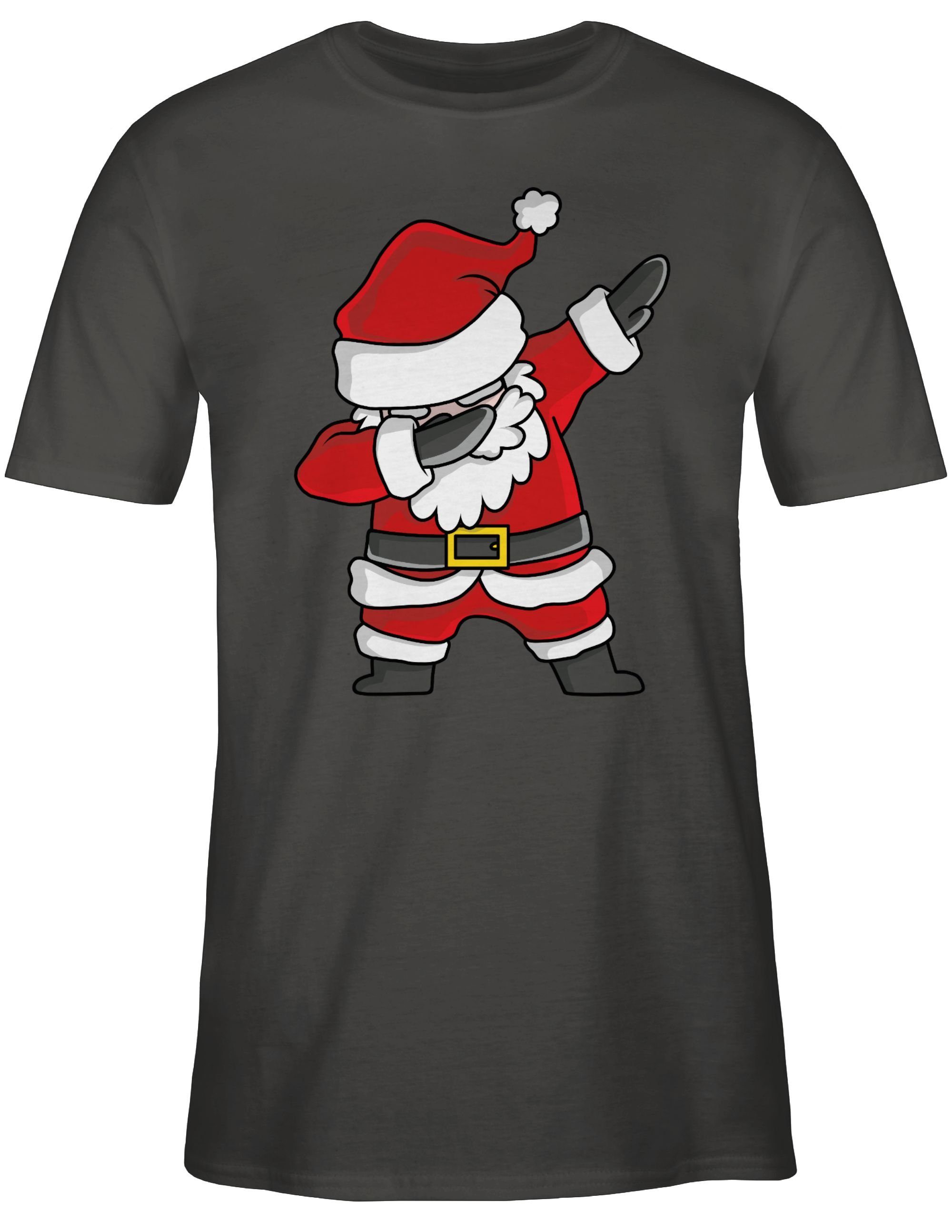 Shirtracer T-Shirt Dabbing Weihnachtsmann 1 Dunkelgrau Kleidung Weihachten