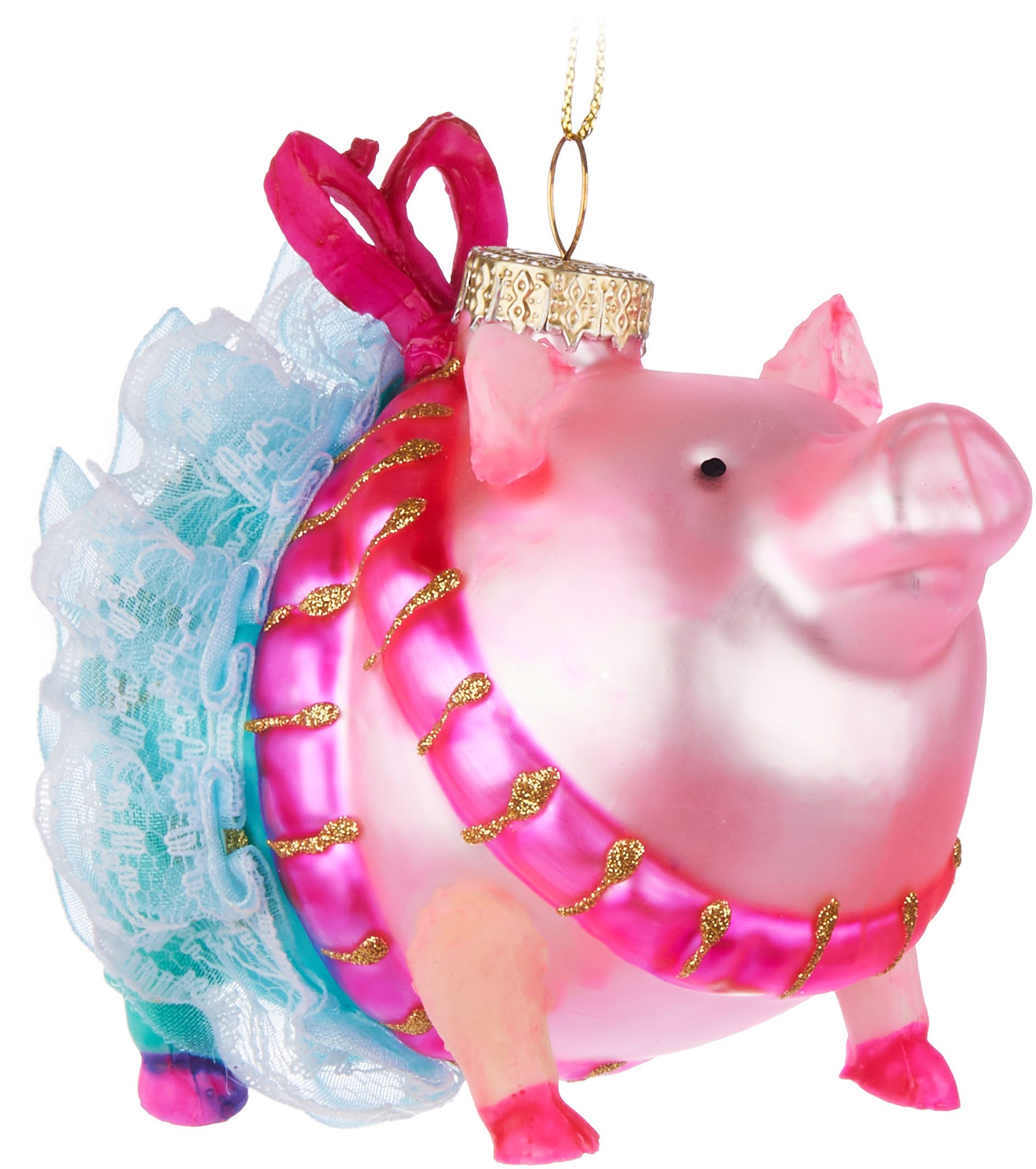 BRUBAKER Weihnachtsbaumkugel Lustige Weihnachtskugel aus Glas - Handbemalt & Mundgeblasen (1 St), Christbaumschmuck Figur - Deko Anhänger Baumkugel - Christbaumkugel
