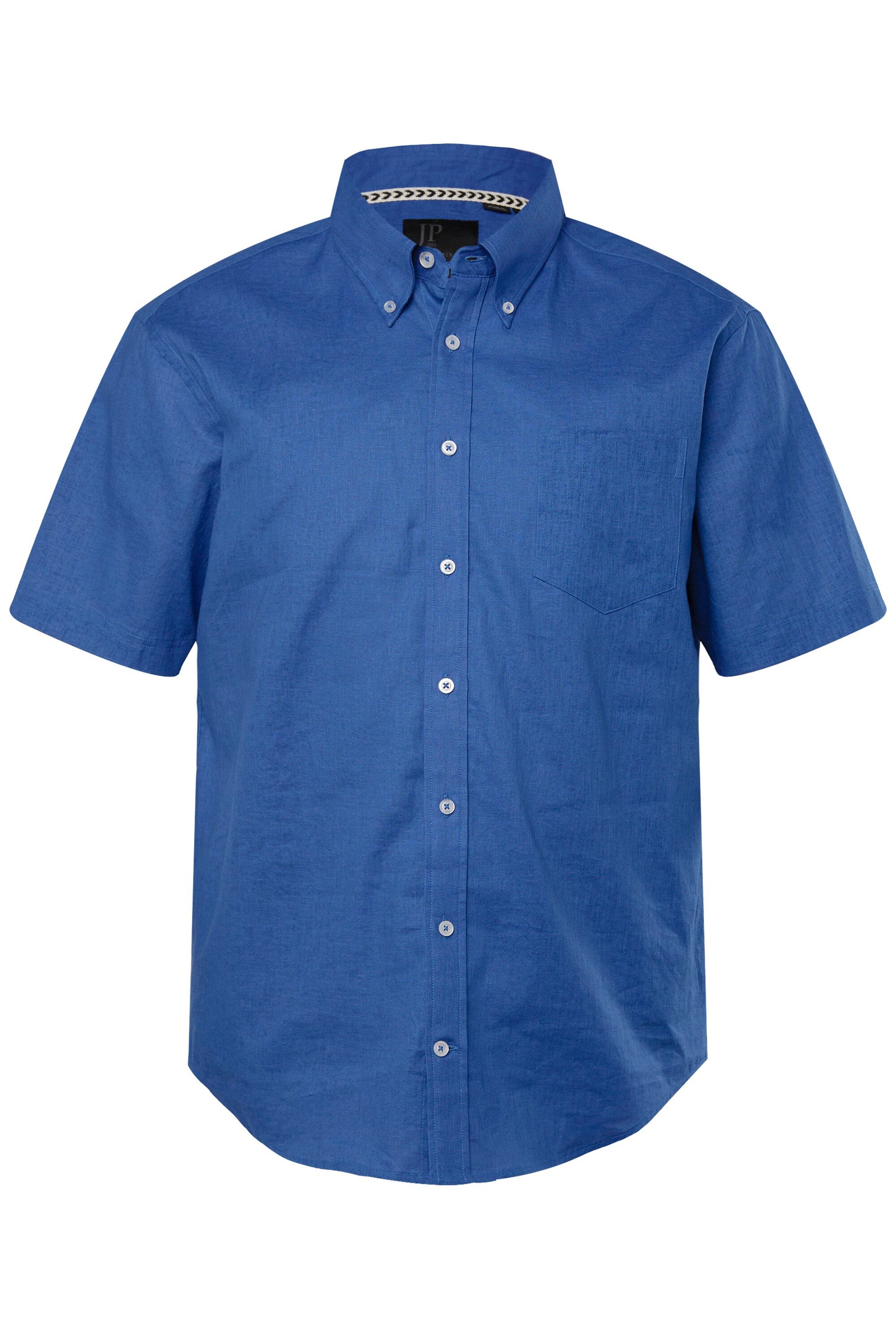 JP1880 Kurzarmhemd Hemd Halbarm Leinenmix Buttondown-Kragen günstig online kaufen
