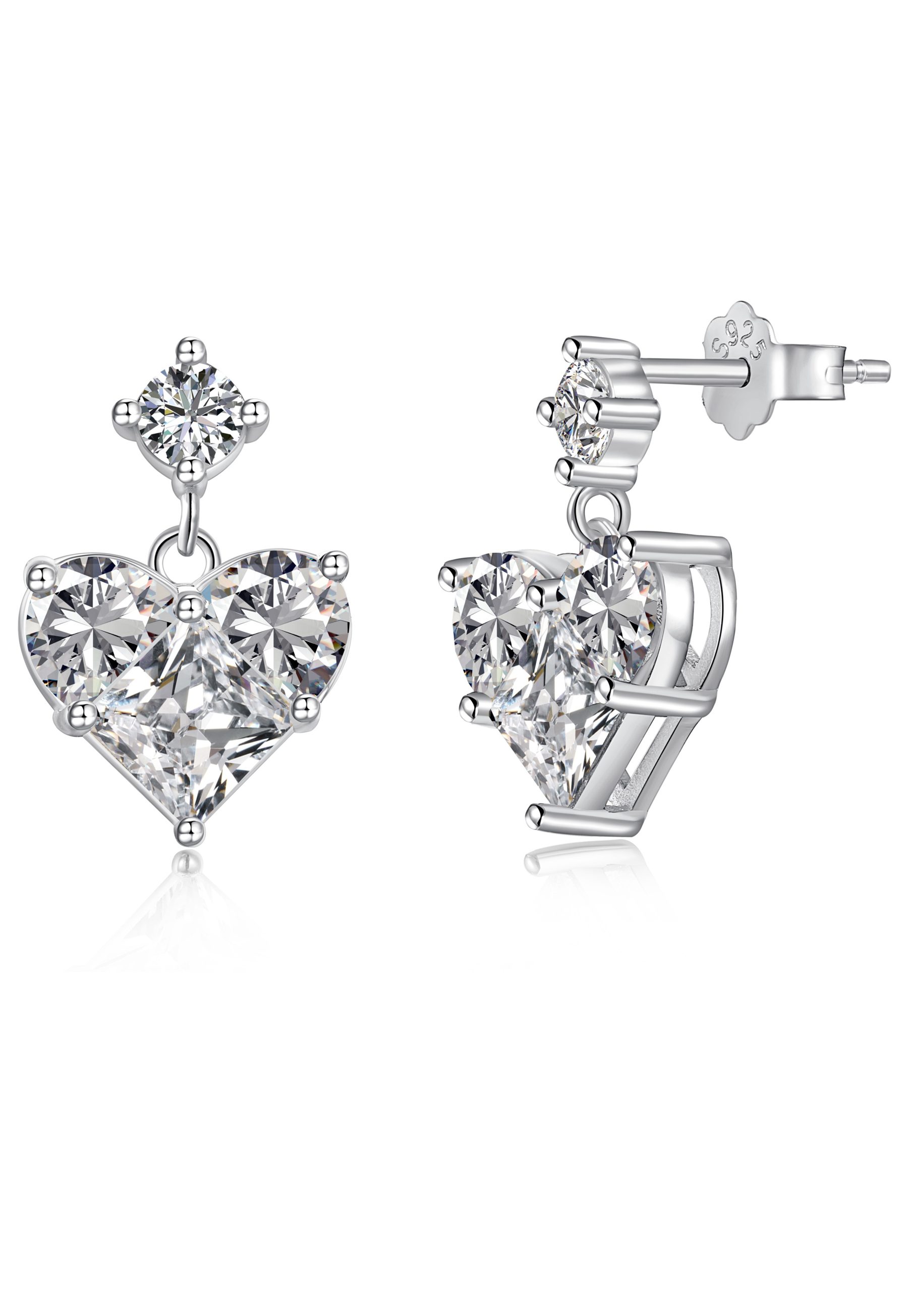 BRELLATO Ohrhänger-Set Funkelnde Herz Ohrstecker, Geschenk-Idee Frau Freund günstig online kaufen