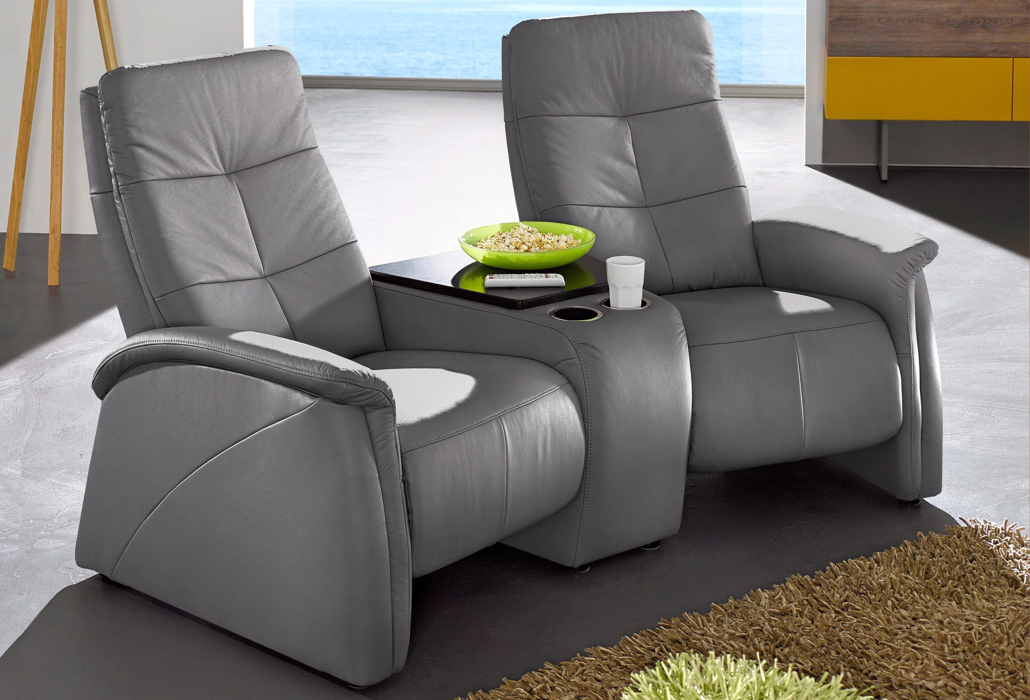 exxpo - sofa fashion 2-Sitzer Tivoli, Kinosofa, bequem, mit Relaxfunktion, integrierter Tischablage und Stauraumfach