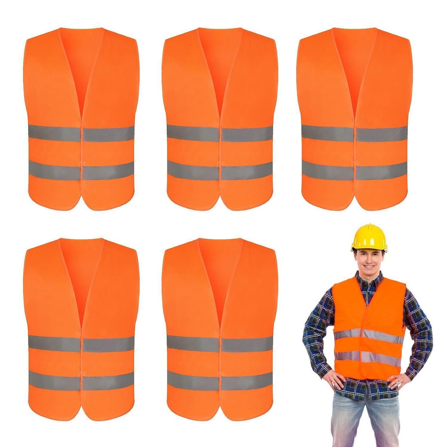 Warnweste Warnweste Auto 5er-Set reflektierend orange 59x68 cm