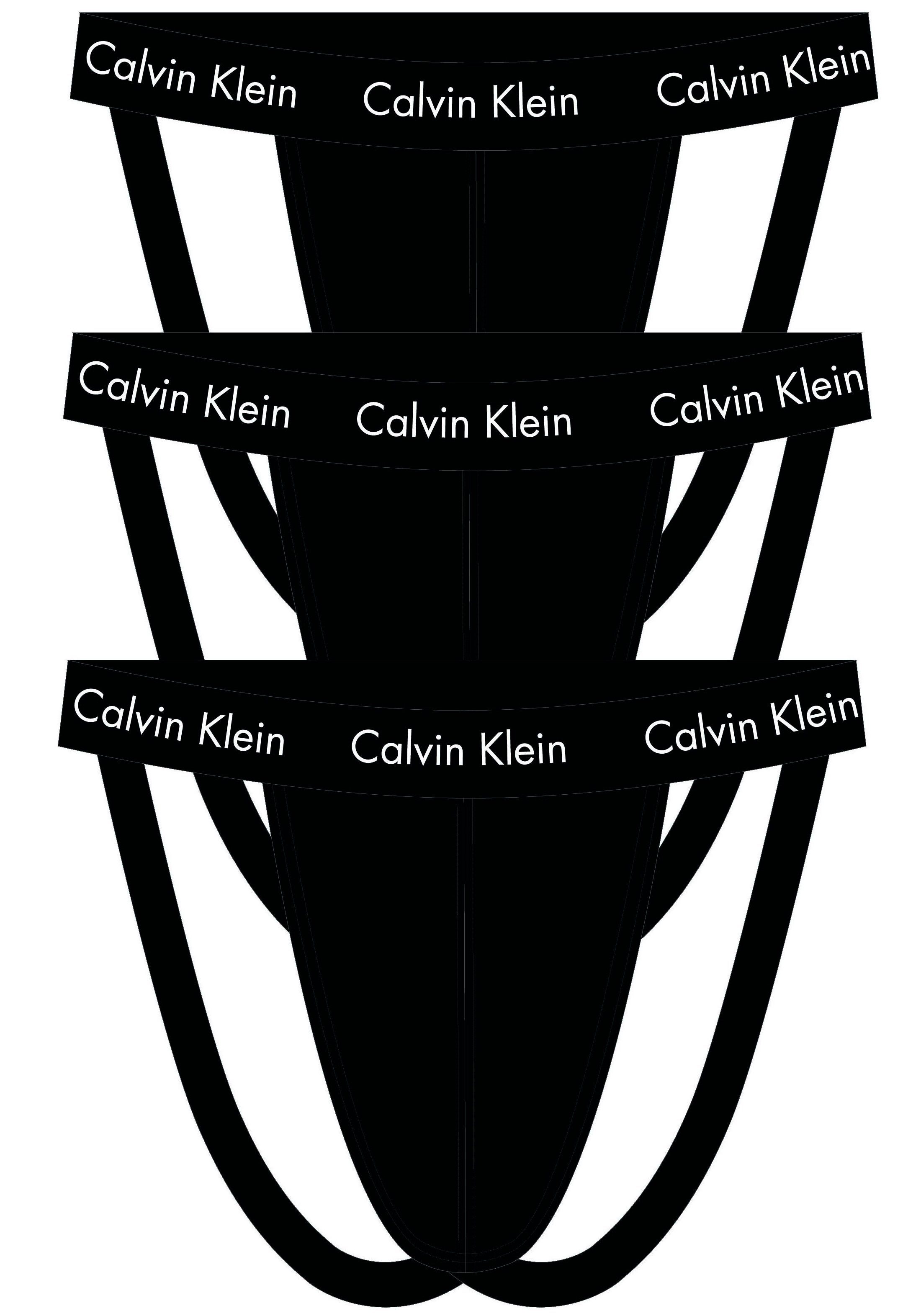 Calvin Klein Underwear Slip JOCK STRAP 3PK (Packung, 3er-Pack) mit Calvin Klein Logo-Elastikbund BLACK&-BLACK&-BLACK