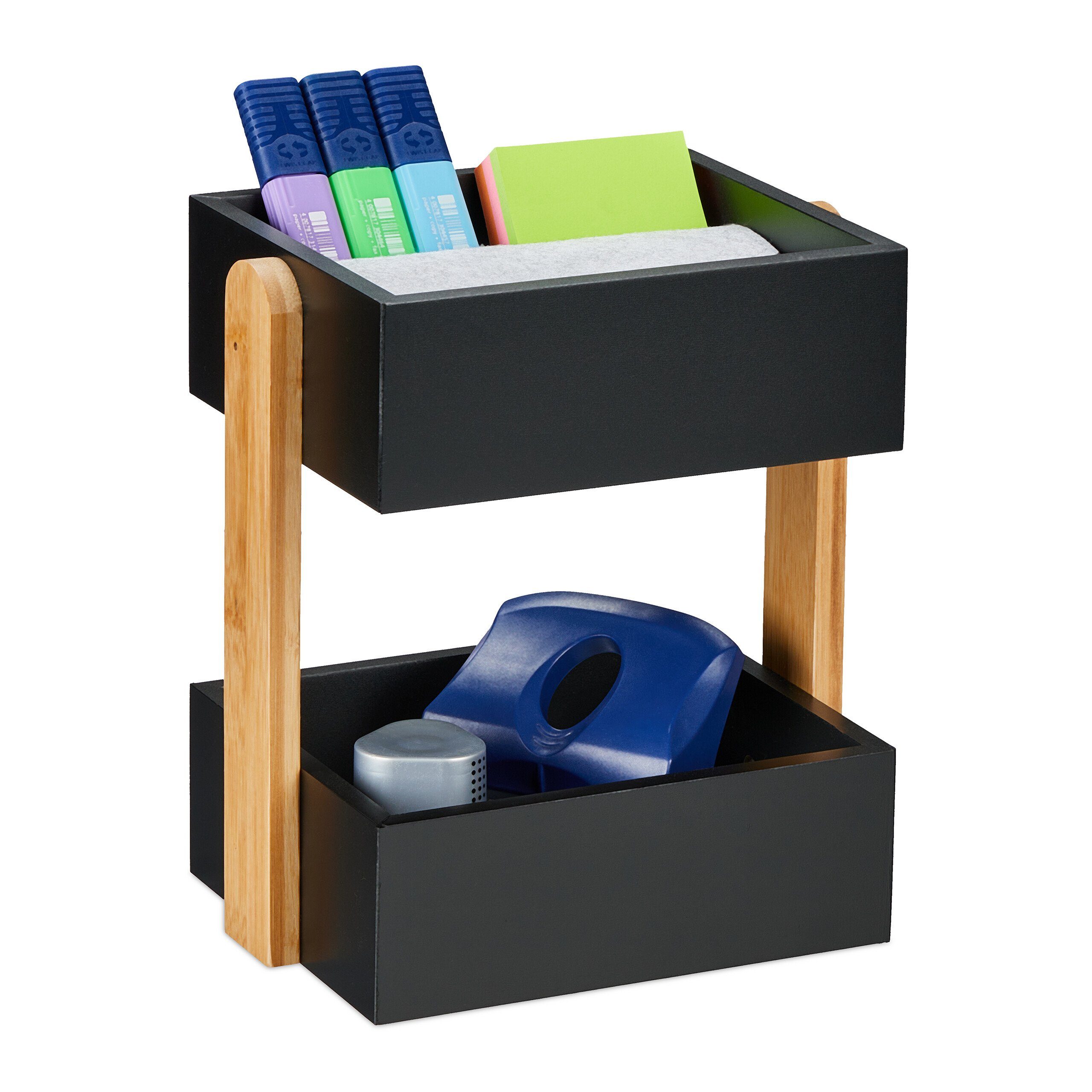 relaxdays Organizer Schreibtisch Organizer 2 Fächer