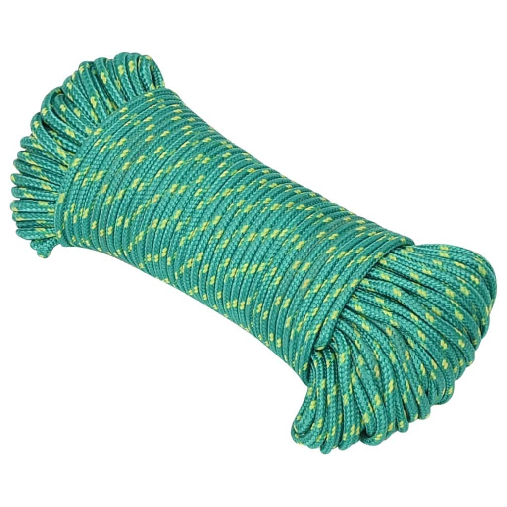 vidaXL Seil, Bootsseil Grün 3 mm 50 m Polypropylen