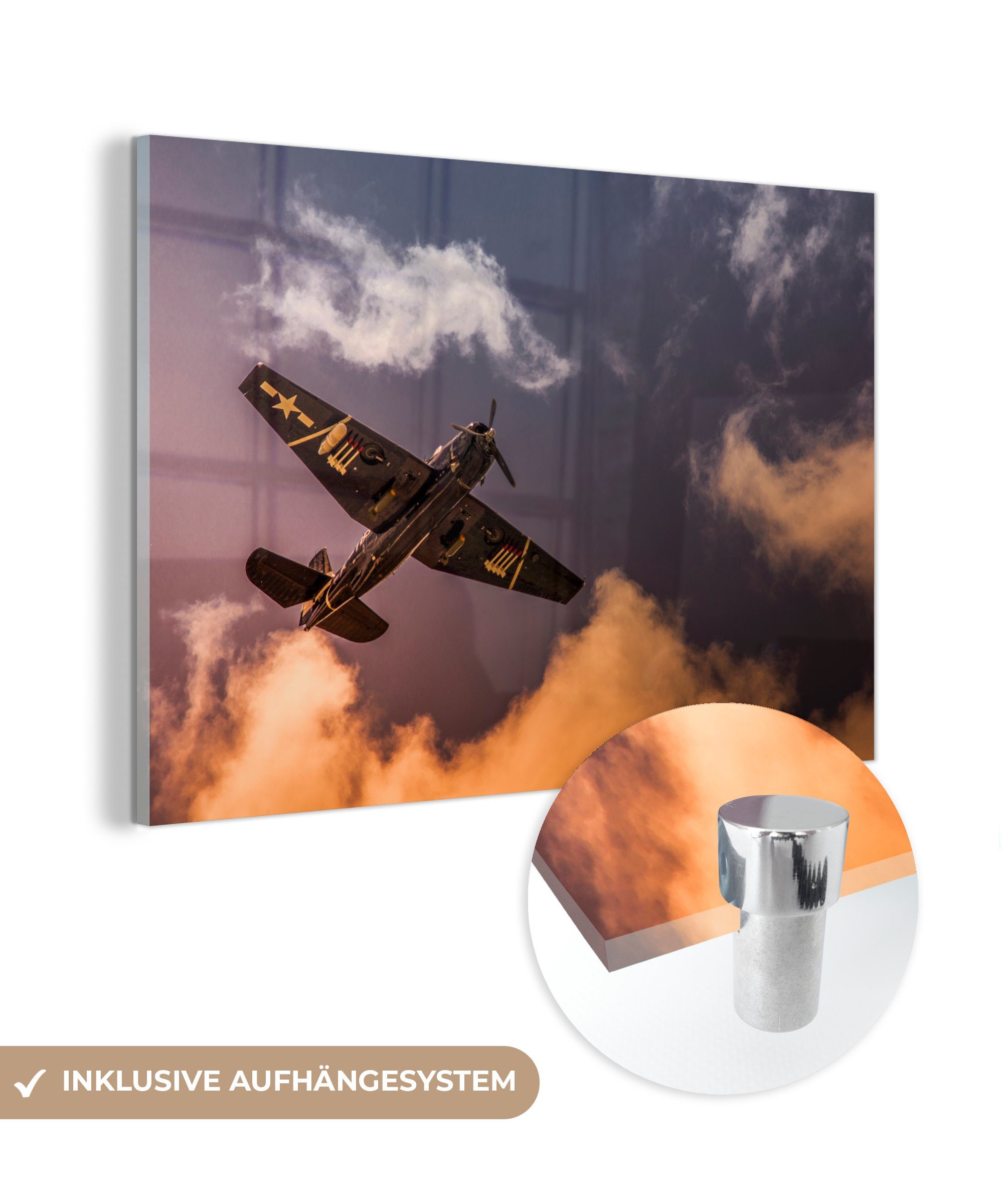 MuchoWow - Fliegen Flugzeuge (1 Wohnzimmer Luft, & - Acrylglasbilder St), Acrylglasbild Schlafzimmer