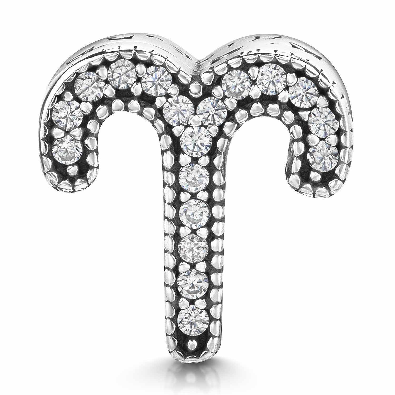 Materia Bead Widder Sternzeichen Charm mit Zirkonia 13, 925 Sterling Silber