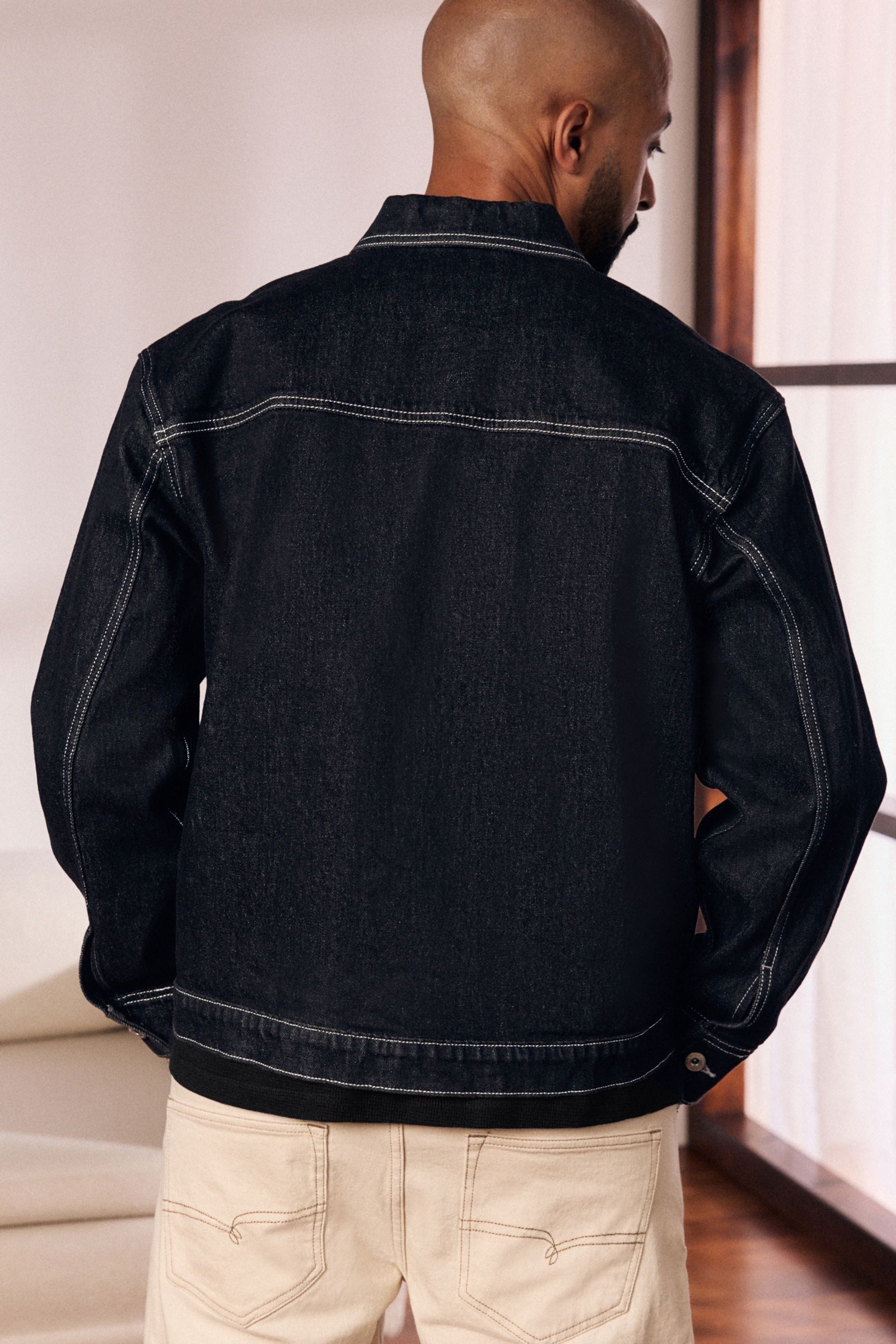 Next Jeansjacke EDIT Denim-Jacke mit abgesetzten Ziernähten (1-St) günstig online kaufen