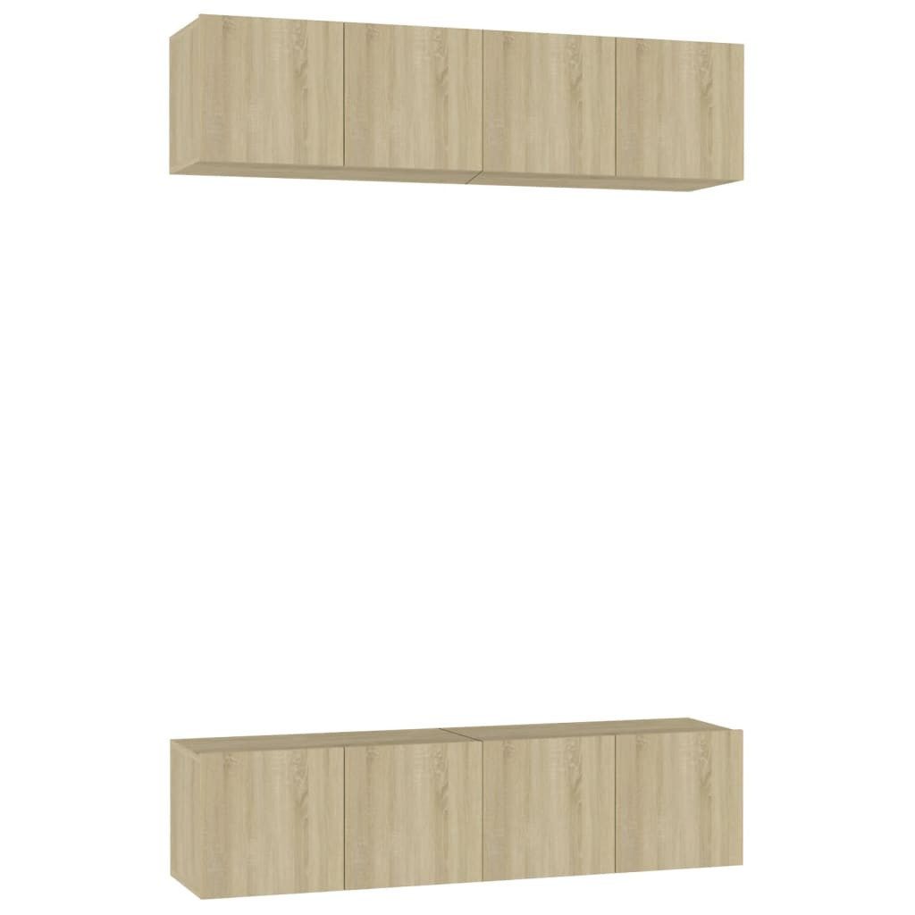 vidaXL TV-Schrank TV-Schränke 4 Stk. Sonoma-Eiche 60x30x30 cm Holzwerkstoff (4-St)