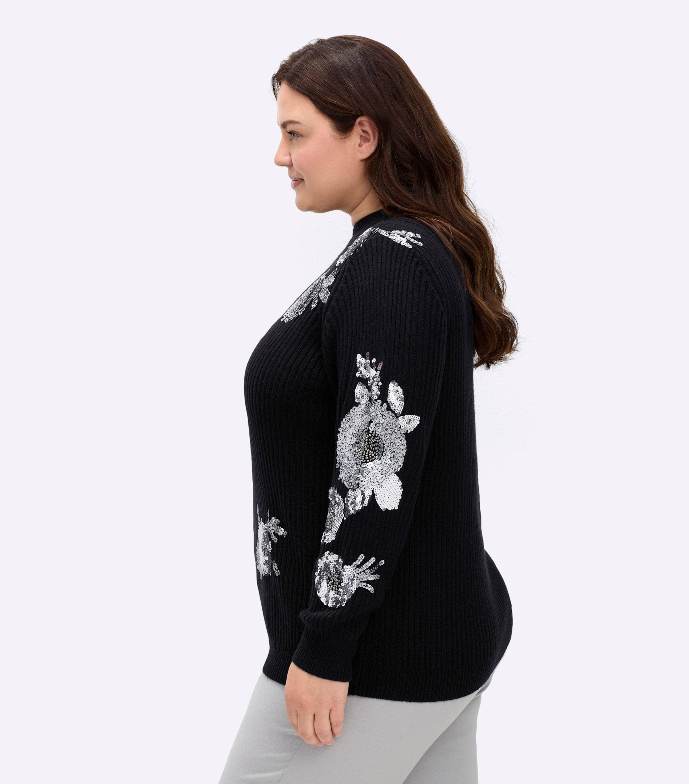 sheego by Joe Browns Strickpullover Pullover Langarm Rippoptik
