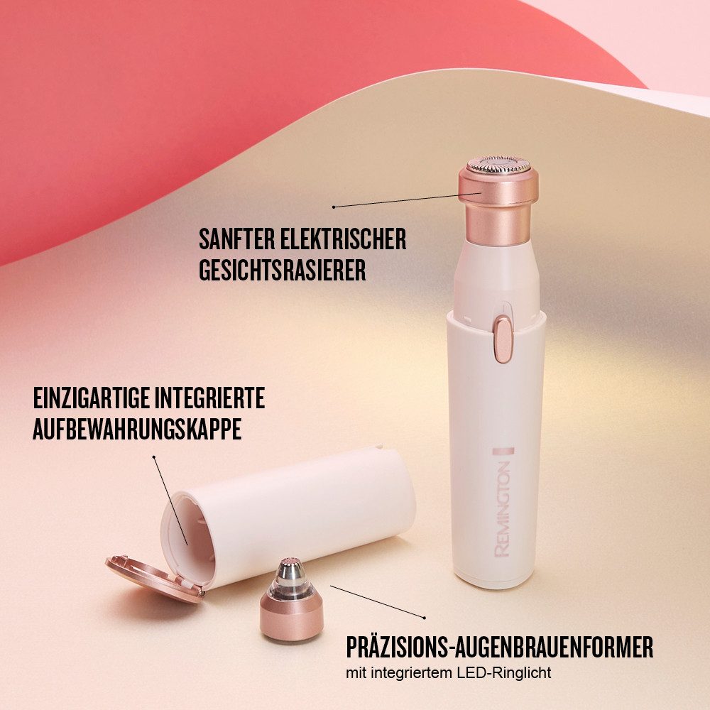 Remington Beauty-Trimmer BareMe2-in-1 Gesichtshaarentferner (WFS200), verschiedene Trimmaufsätze, Präzisions-Augenbrauenformer, elektrisch – Bild 5 von 5