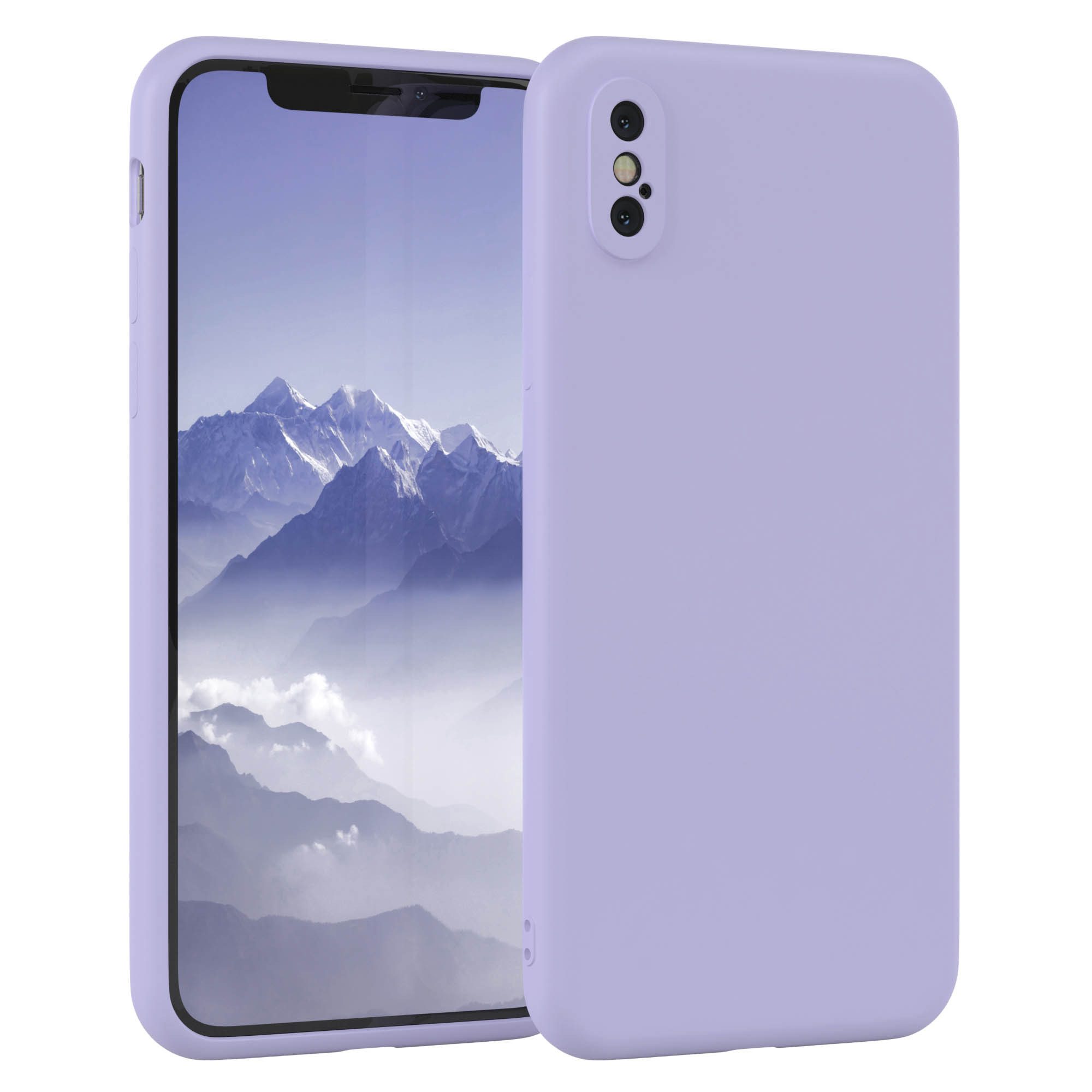 EAZY CASE Handyhülle für Apple iPhone X / XS Hülle Silikon 5,8 Zoll, Silikonhülle stoßfest Smart Slimcover Case Dünn Blau Lila