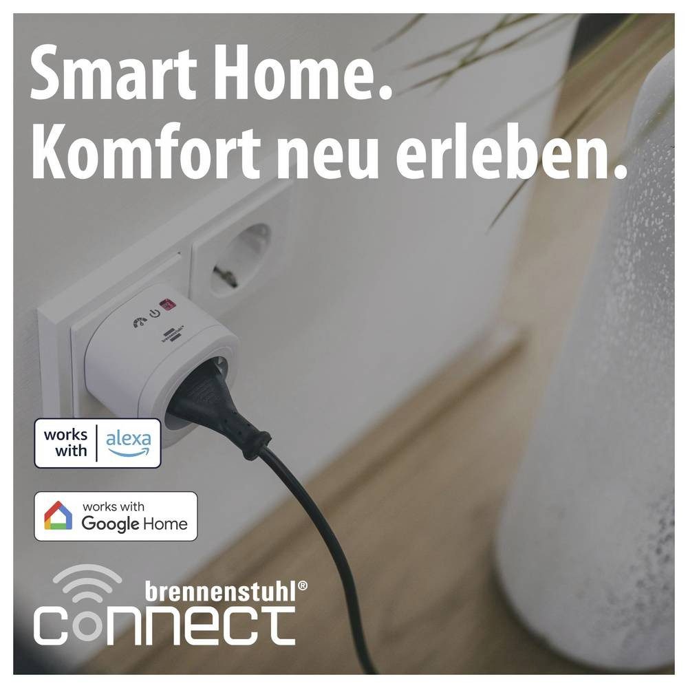 Brennenstuhl Funksteckdose ®Connect WiFi Steckdose mit Energiemessung WAE 3600 XS01 1294880
