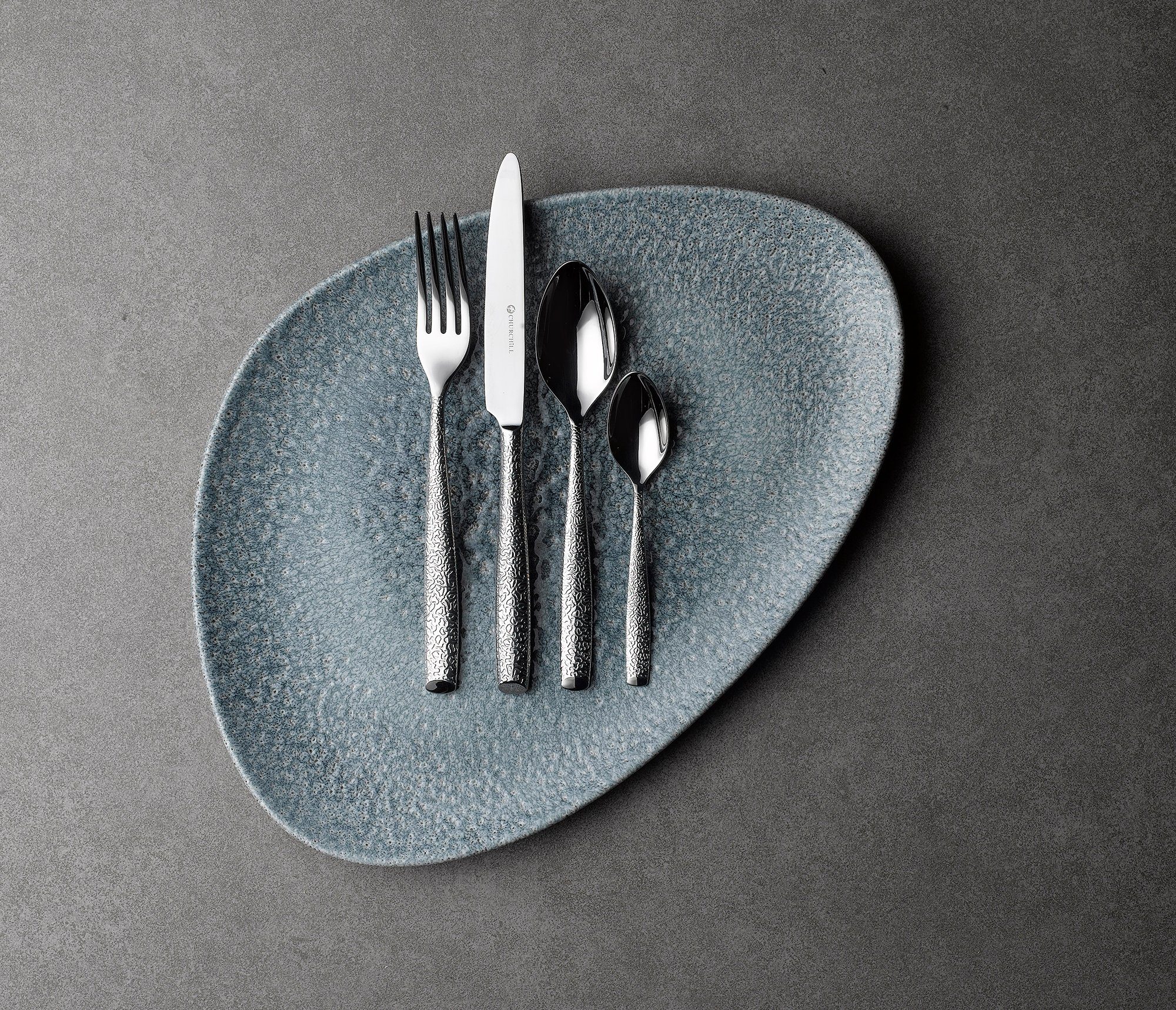 Churchill Besteck-Set Besteck Raku Raku Tafelgabel 20,7 cm 4 mm, 12 Stück Silber, 12 Personen, Edelstahl